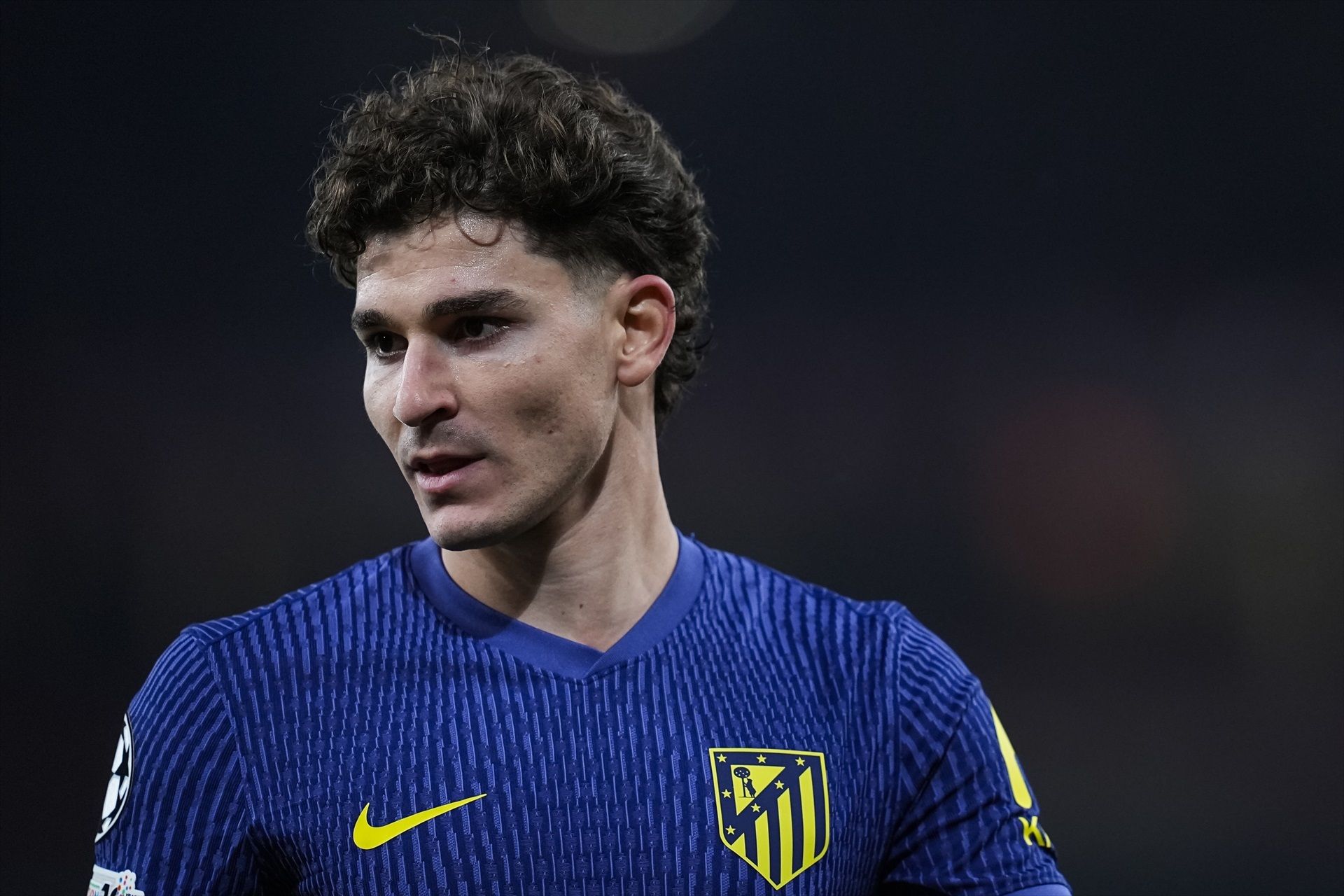 Julián Álvarez durante un partido del Atlético de Madrid esta temporada