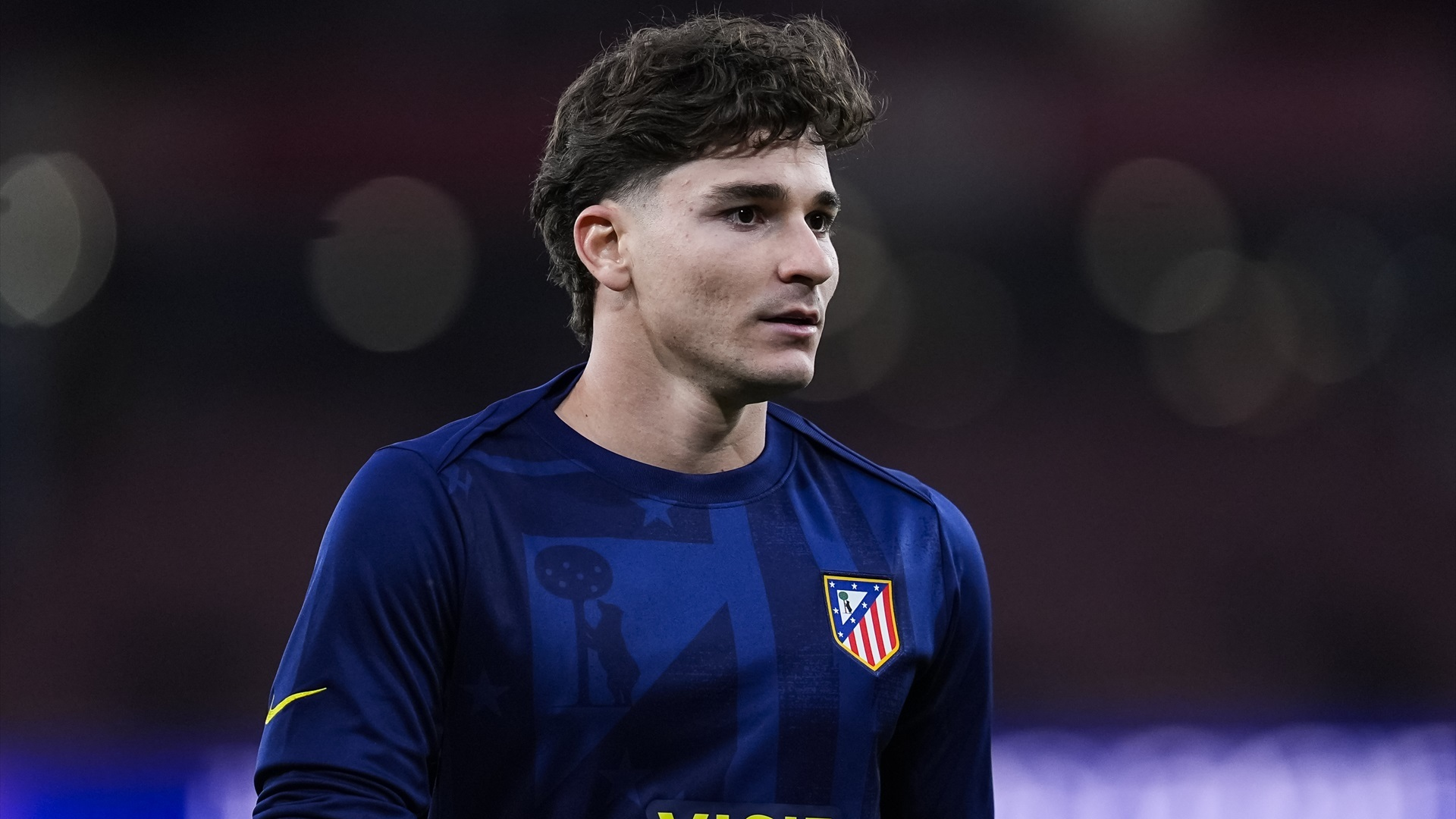 Julián Álvarez, en la previa de un partido del Atlético de Madrid Julián Álvarez, en la previa de un partido del Atlético de Madrid