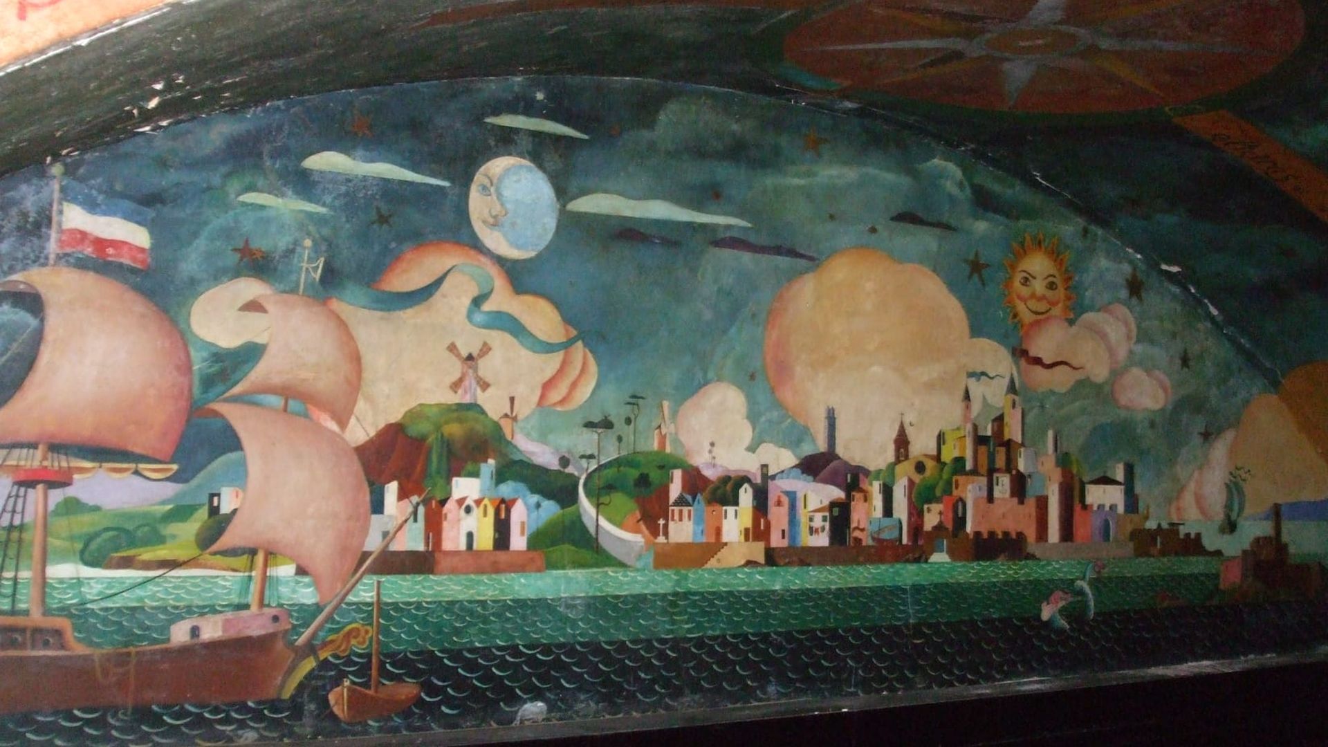 Mural de Urbano Lugrís en un restaurante ya cerrado en A Coruña Mural de Urbano Lugrís en un restaurante ya cerrado en A Coruña