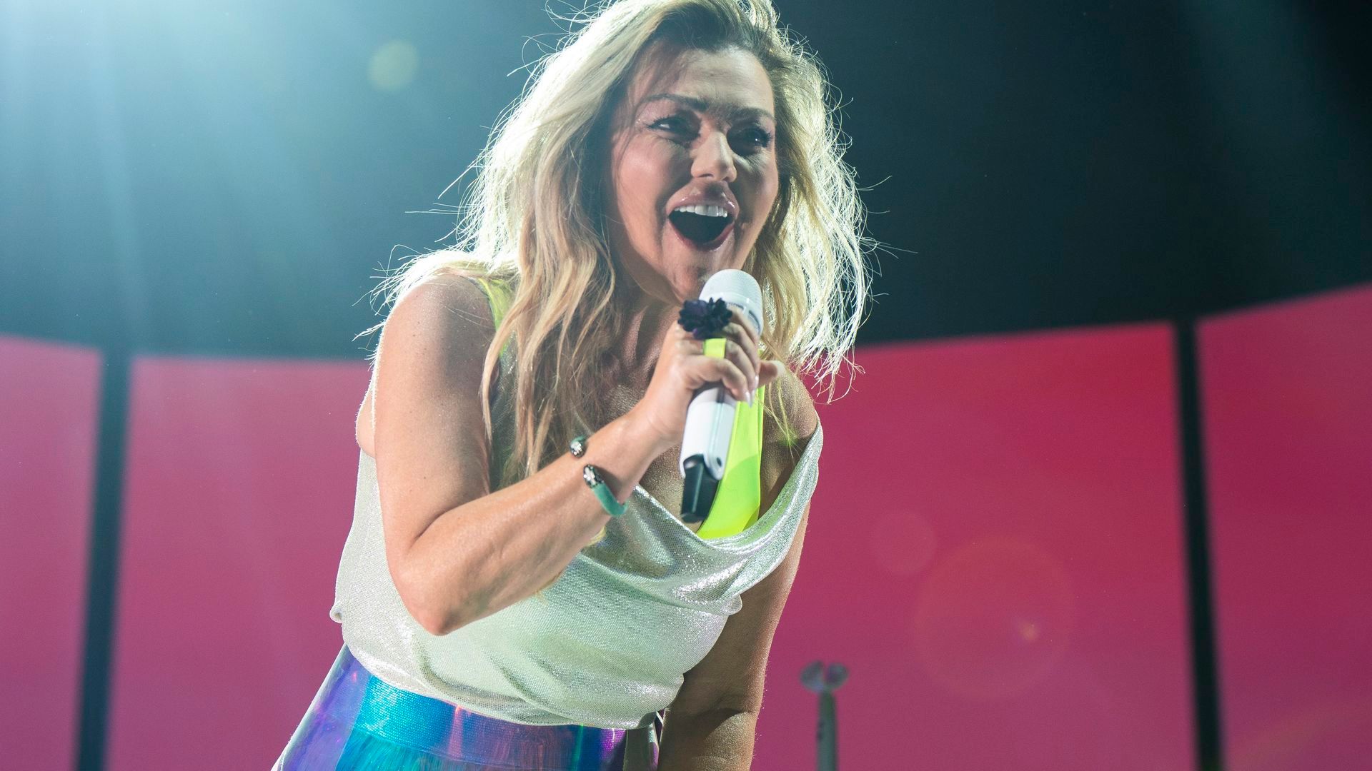 Amaia Montero, durante el primero de los conciertos de La Oreja de Van Gogh en Madrid