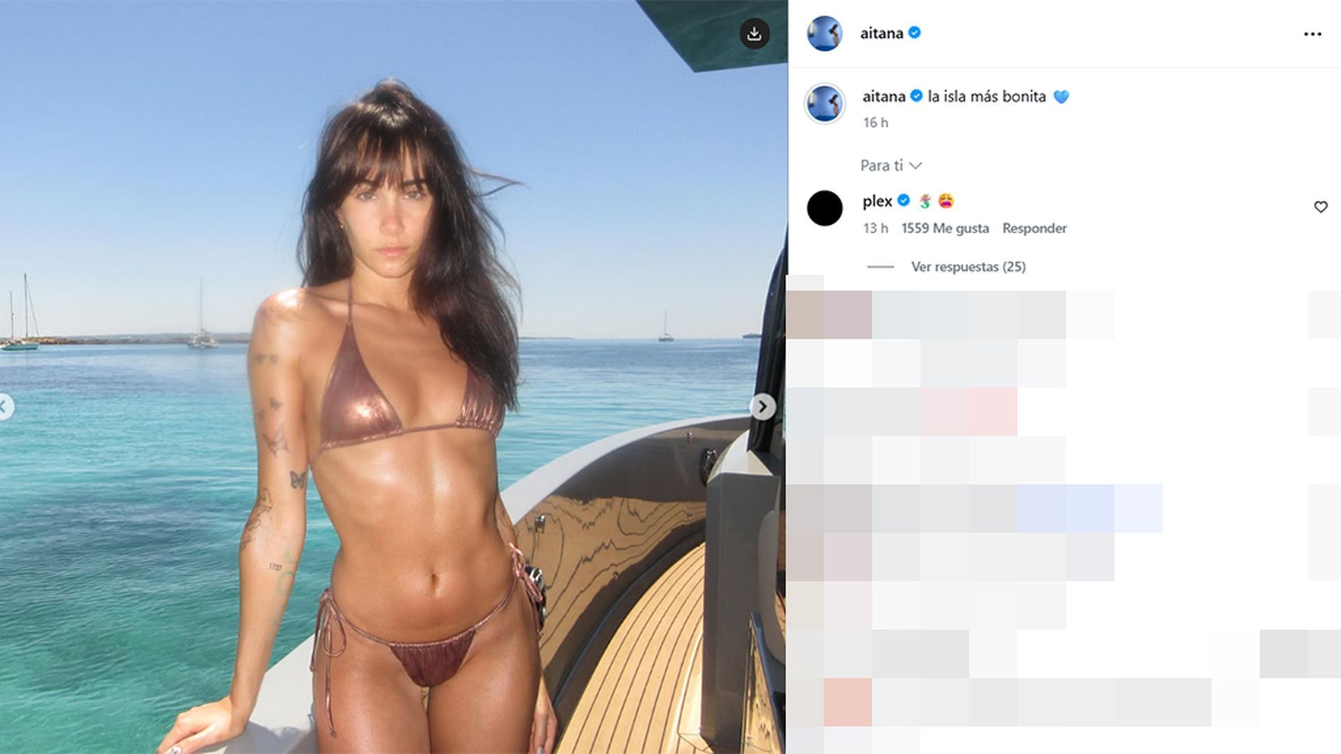 El posado de Aitana en bikini
