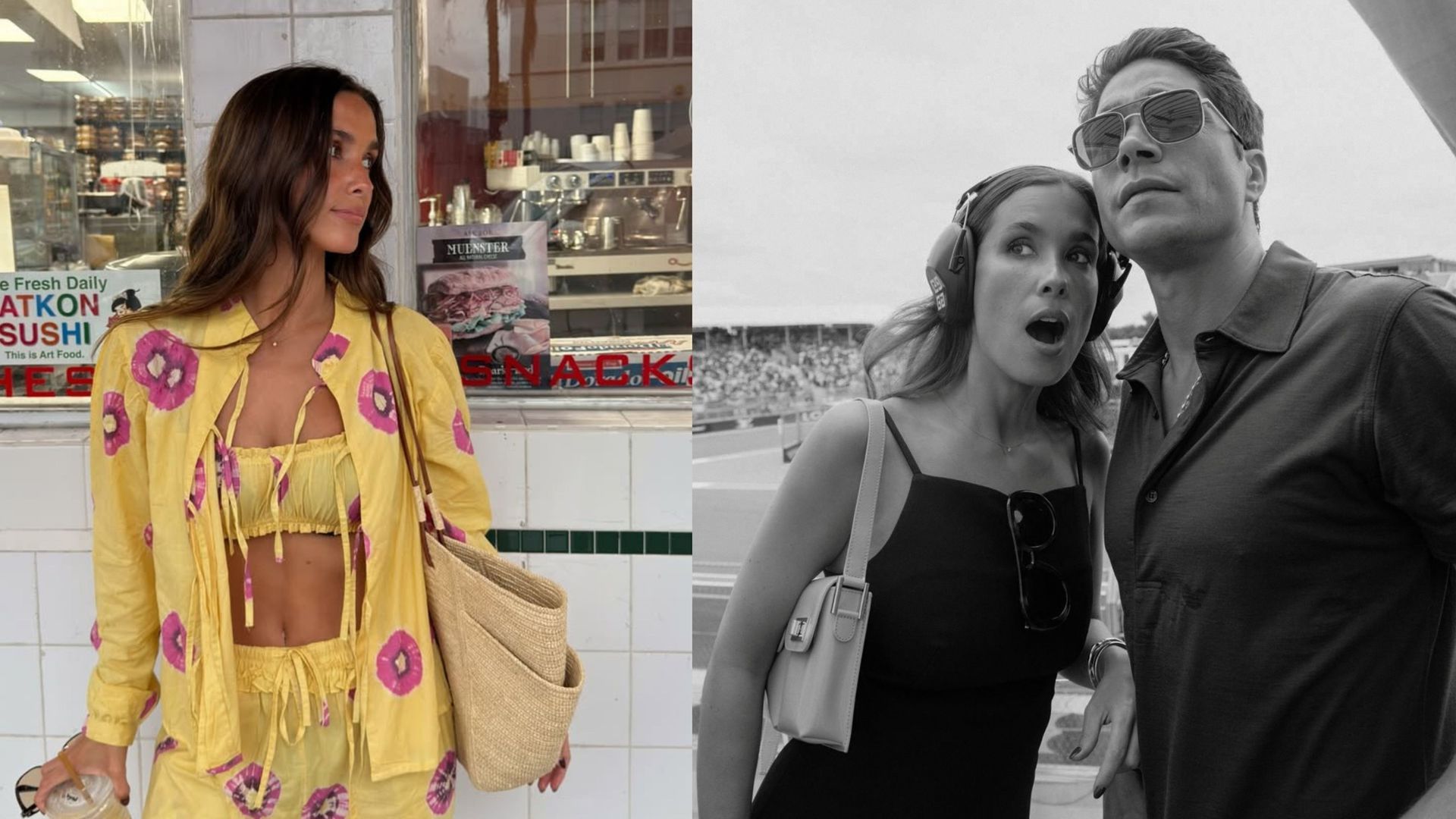 Fotomontaje con dos imágenes recientes de María Pombo: sola, a la izquierda, y a la derecha, con su marido, Pablo Castellano Fotomontaje con dos imágenes recientes de María Pombo: sola, a la izquierda, y a la derecha, con su marido, Pablo Castellano