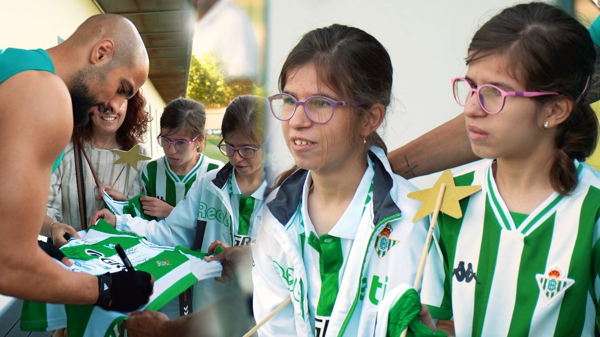 La emotiva sorpresa de los jugadores del Real Betis a las hermanas Laura y Clara
