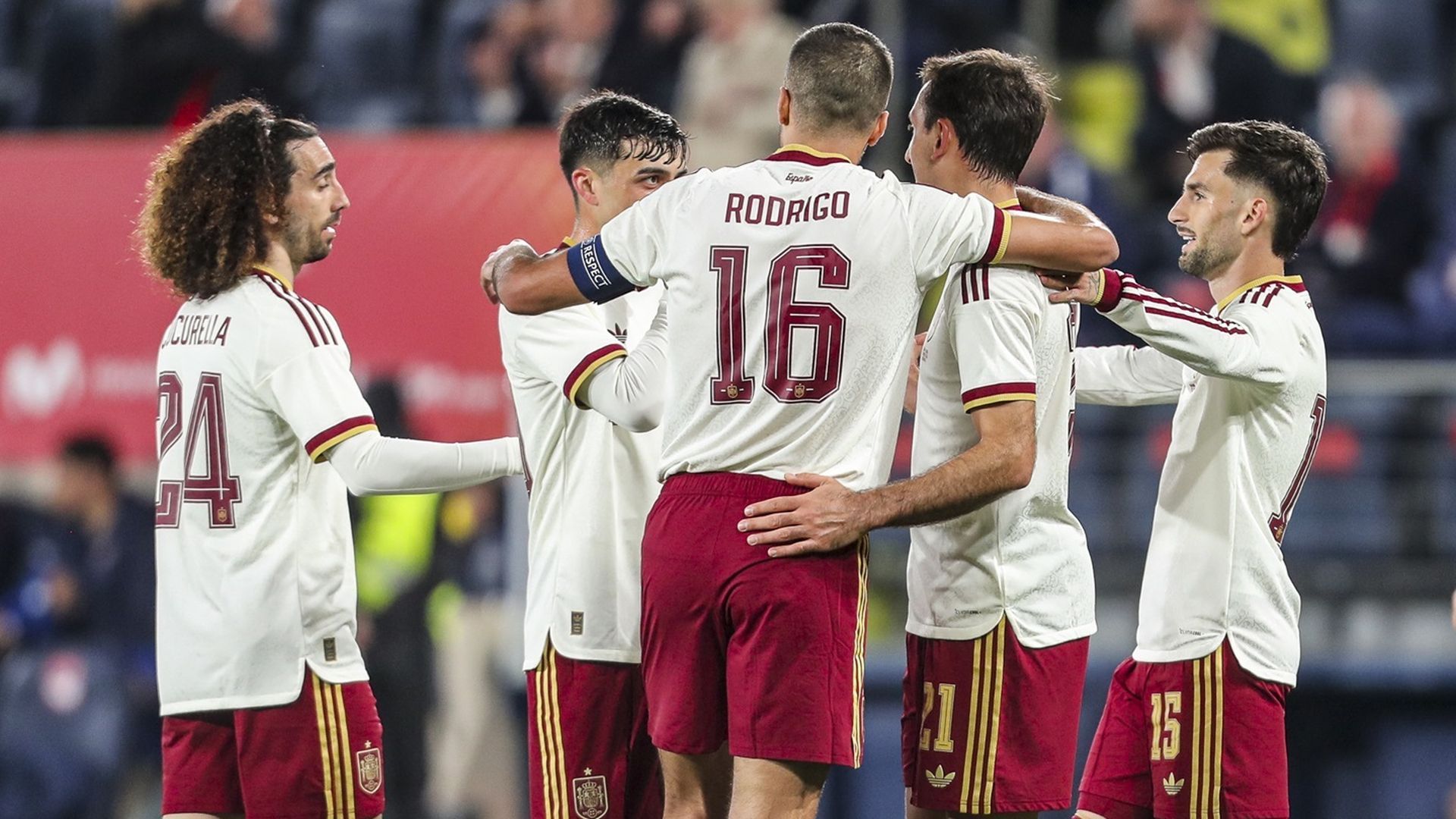 Los jugadores de la Selección Española celebrando un gol esta temporada