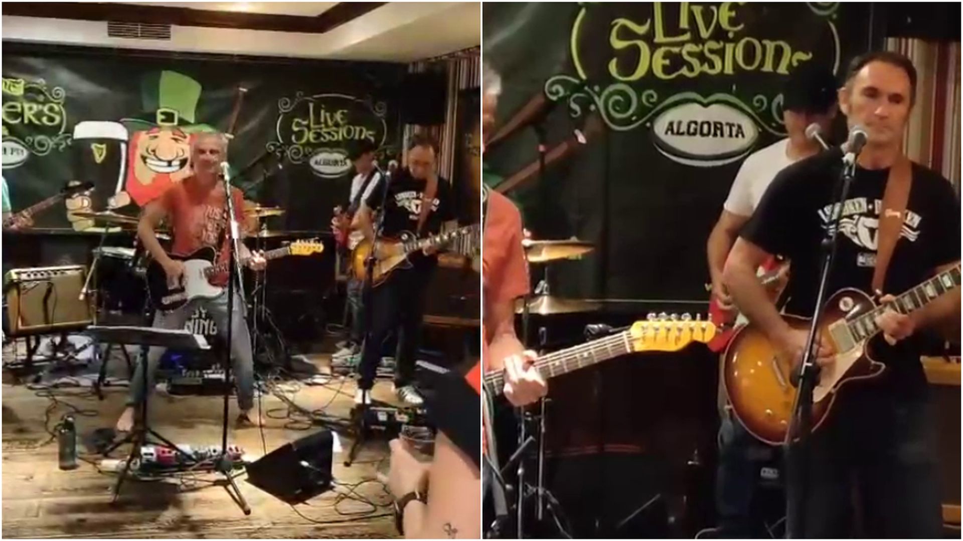 Ernesto Valverde tocando la guitarra con su banda 'Easy Ironing' en Getxo