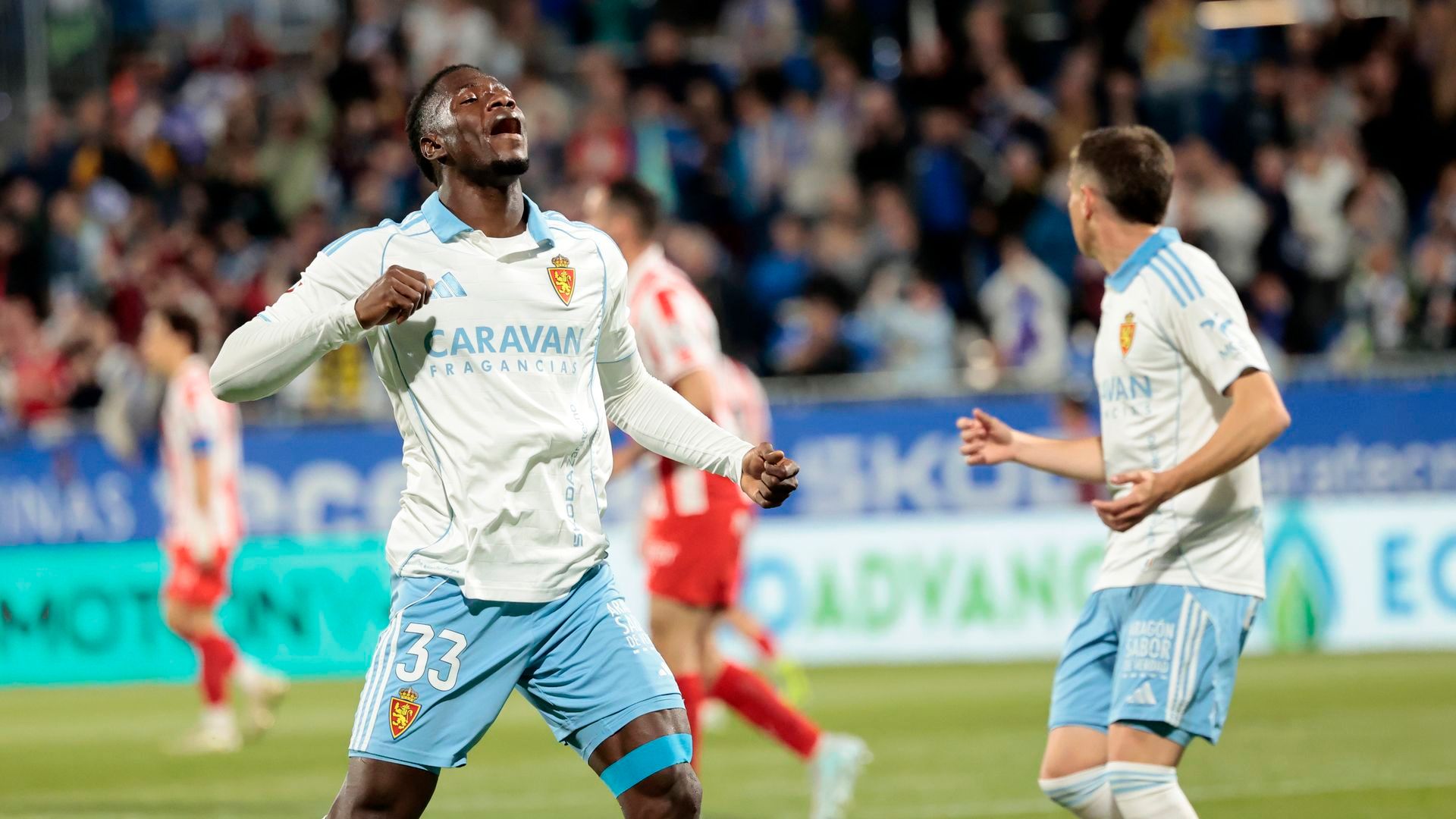 Yussif Saidu celebra su único gol este curso