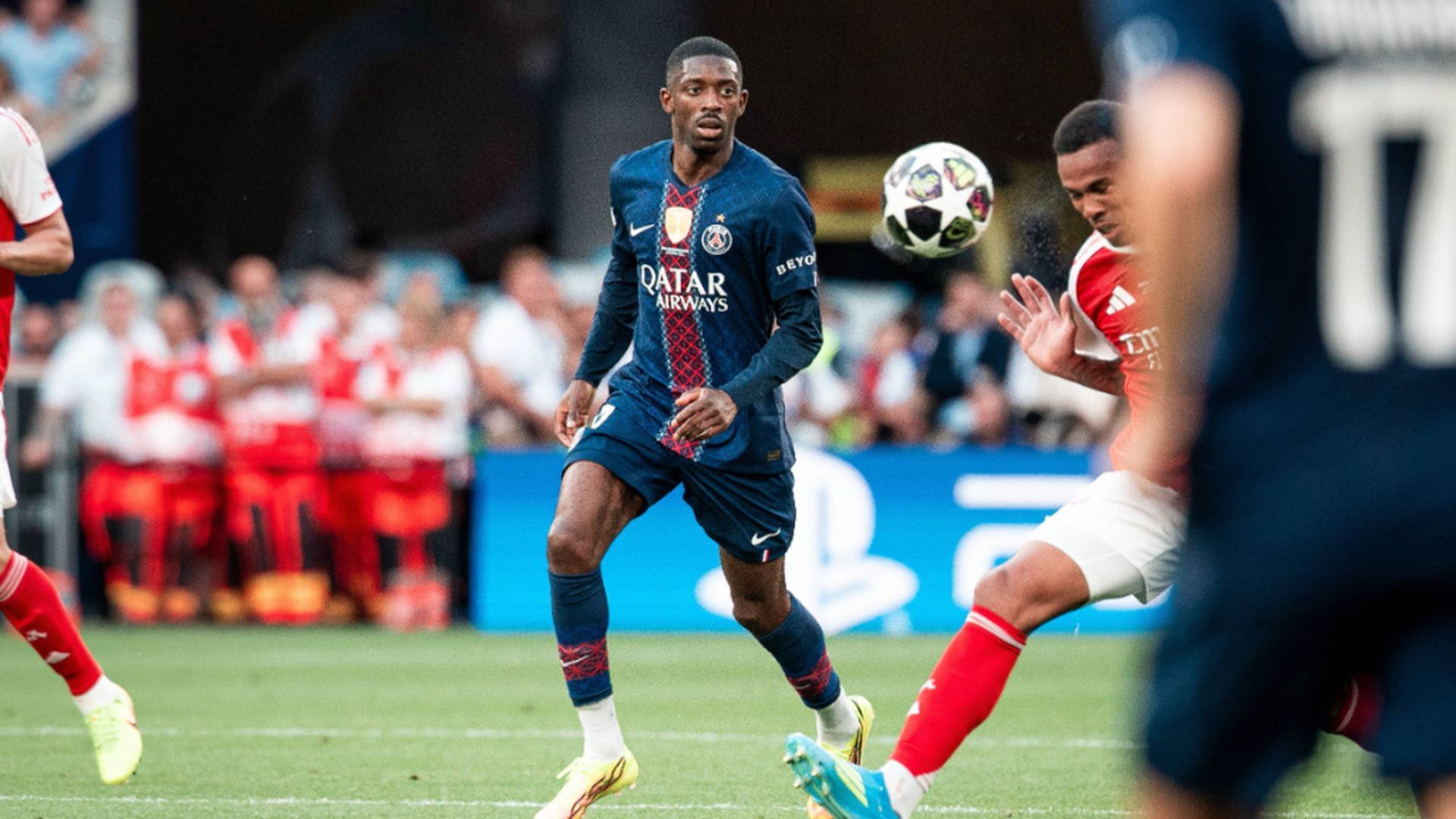 Demeblé, en la final de Champions ante el Arsenal
