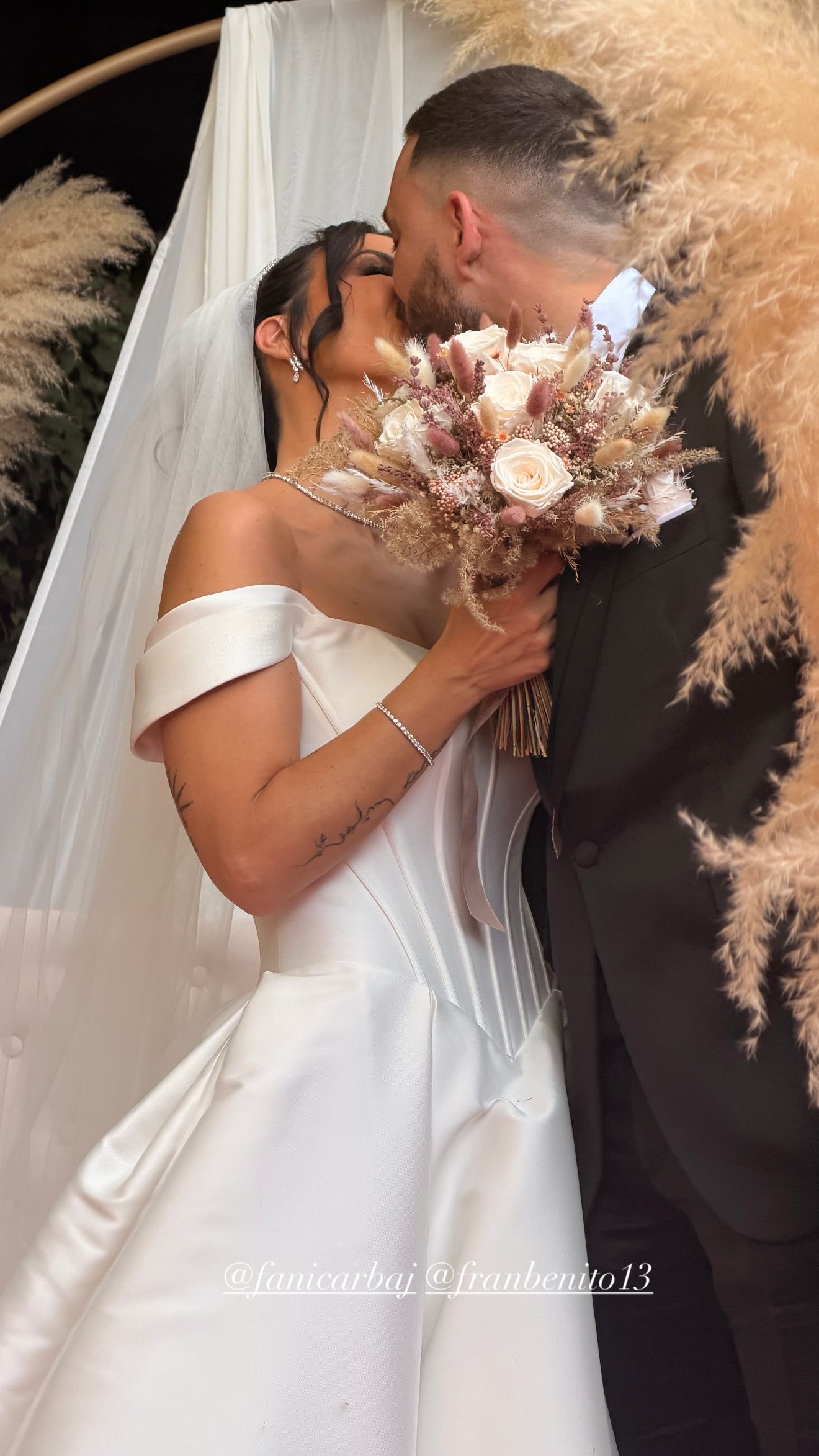 Fani Carbajo y Fran Benito, en su boda