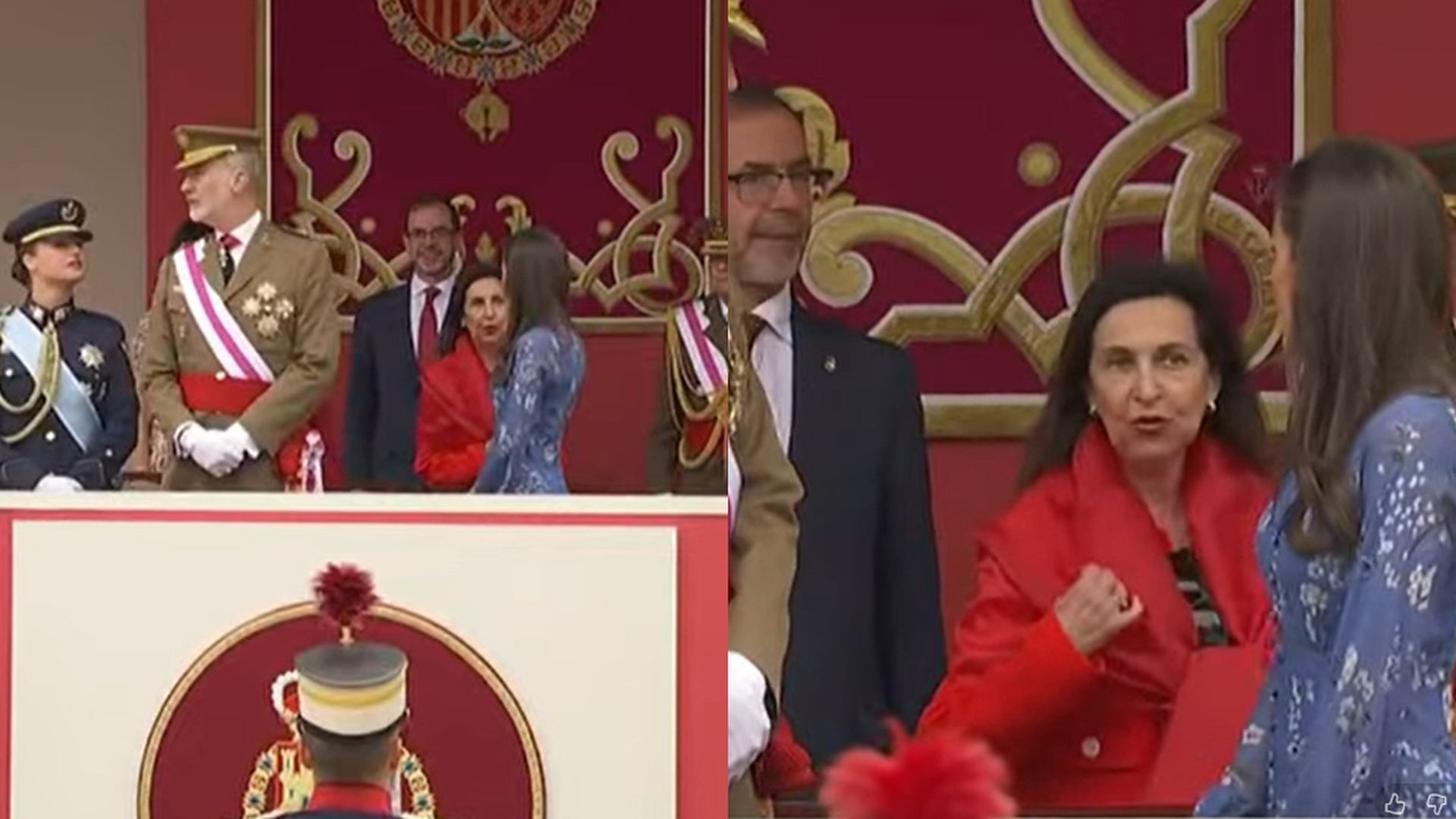 Margarita Robles y Letizia mantienen una conversación antes del acto
