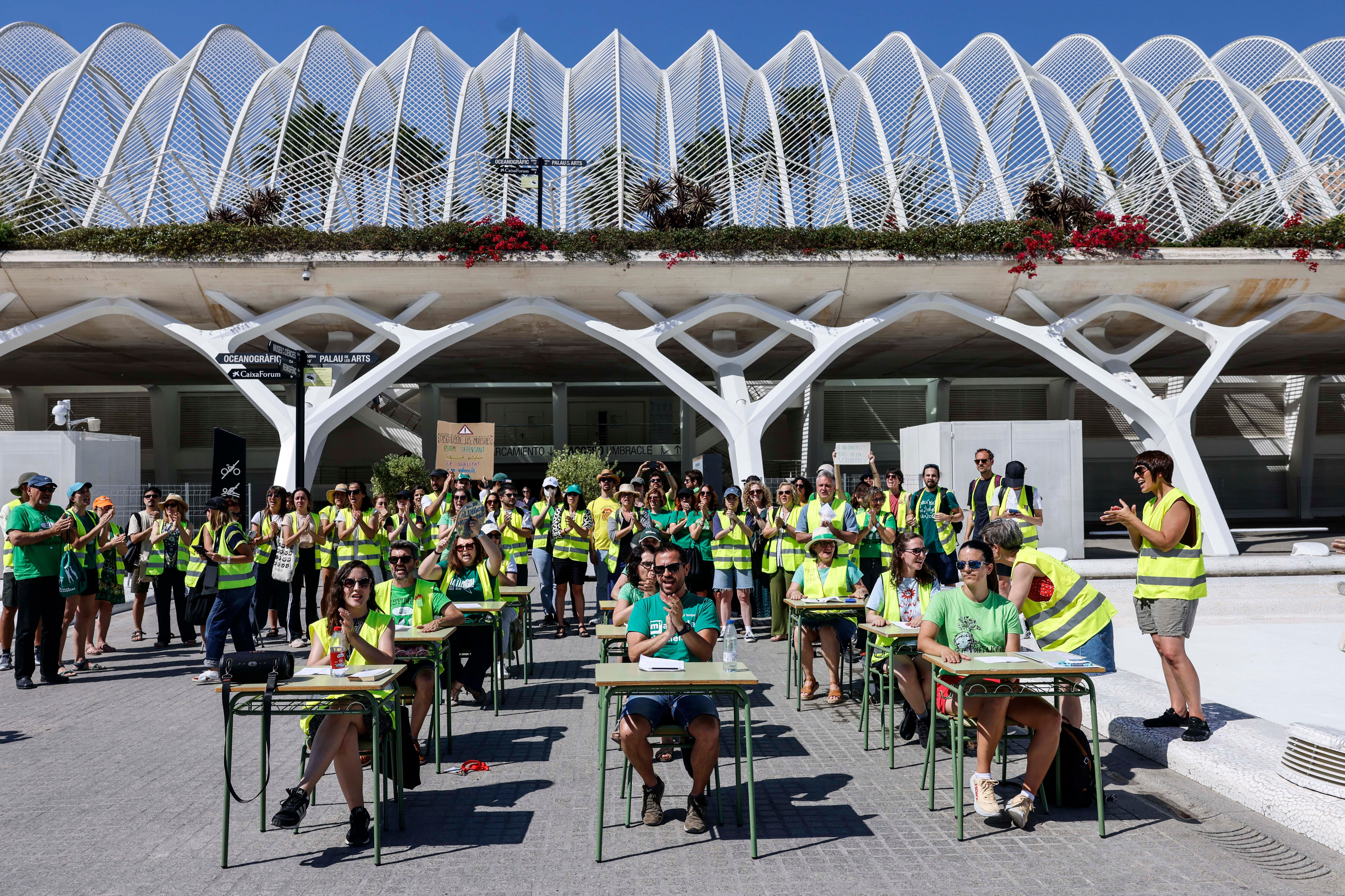 Una de las últimas protestas de los profesores, frente a la Ciudad de las Artes y las Ciencias