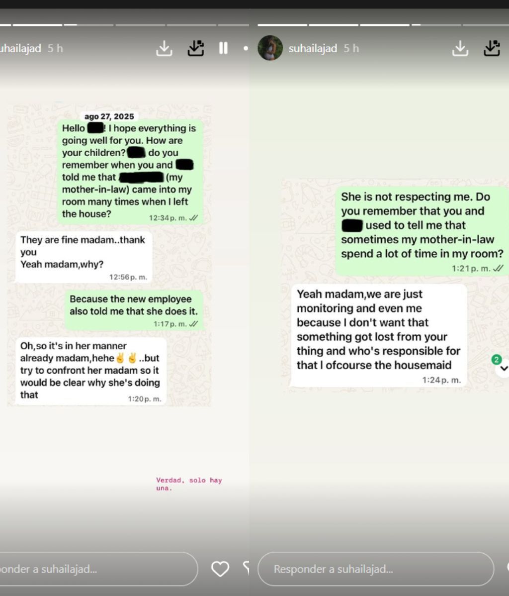 Las conversaciones de Suhaila Jad sobre su exsuegra
