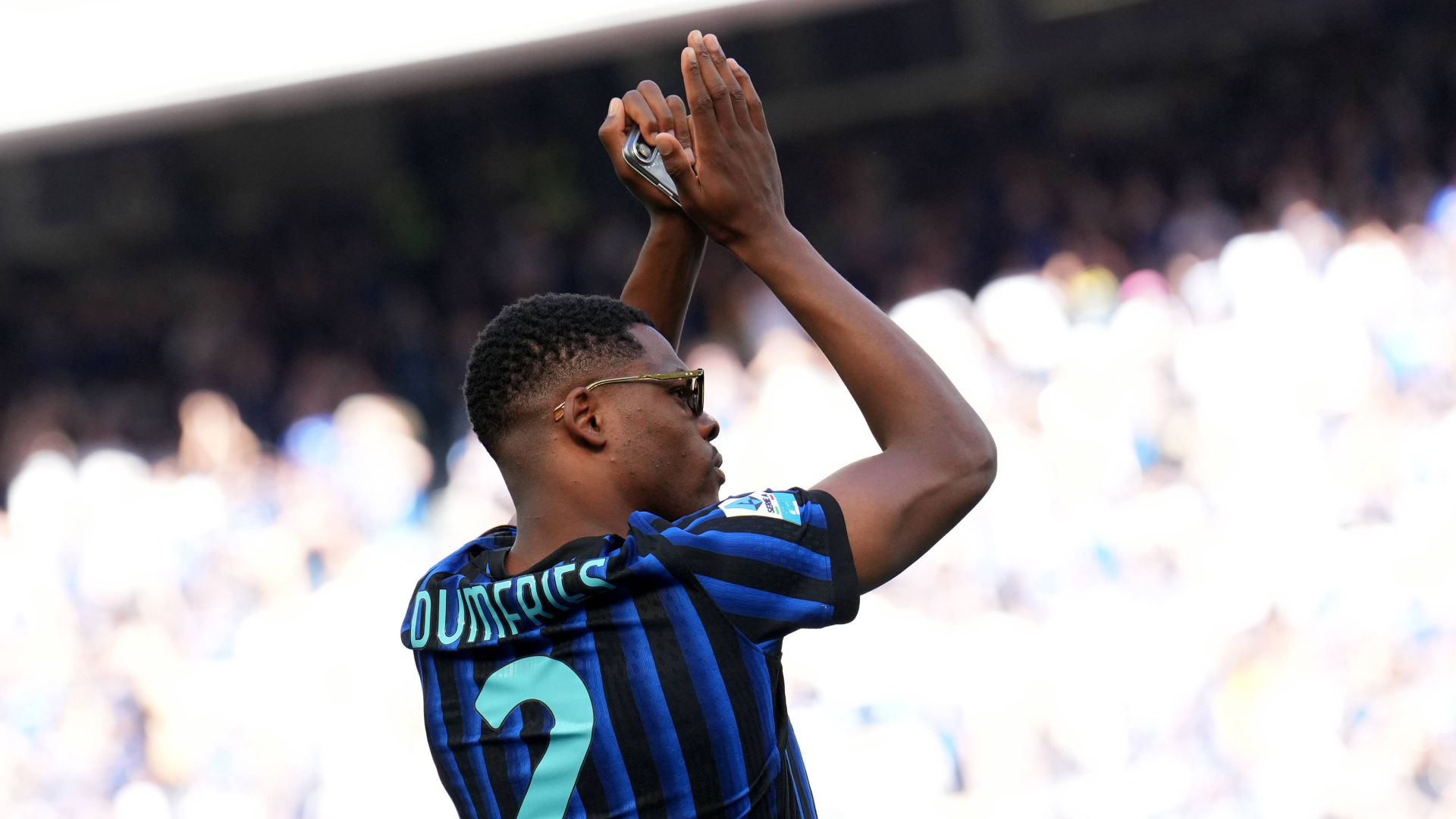Denzel Dumfries, en la celebración del Inter Denzel Dumfries, en la celebración del Inter