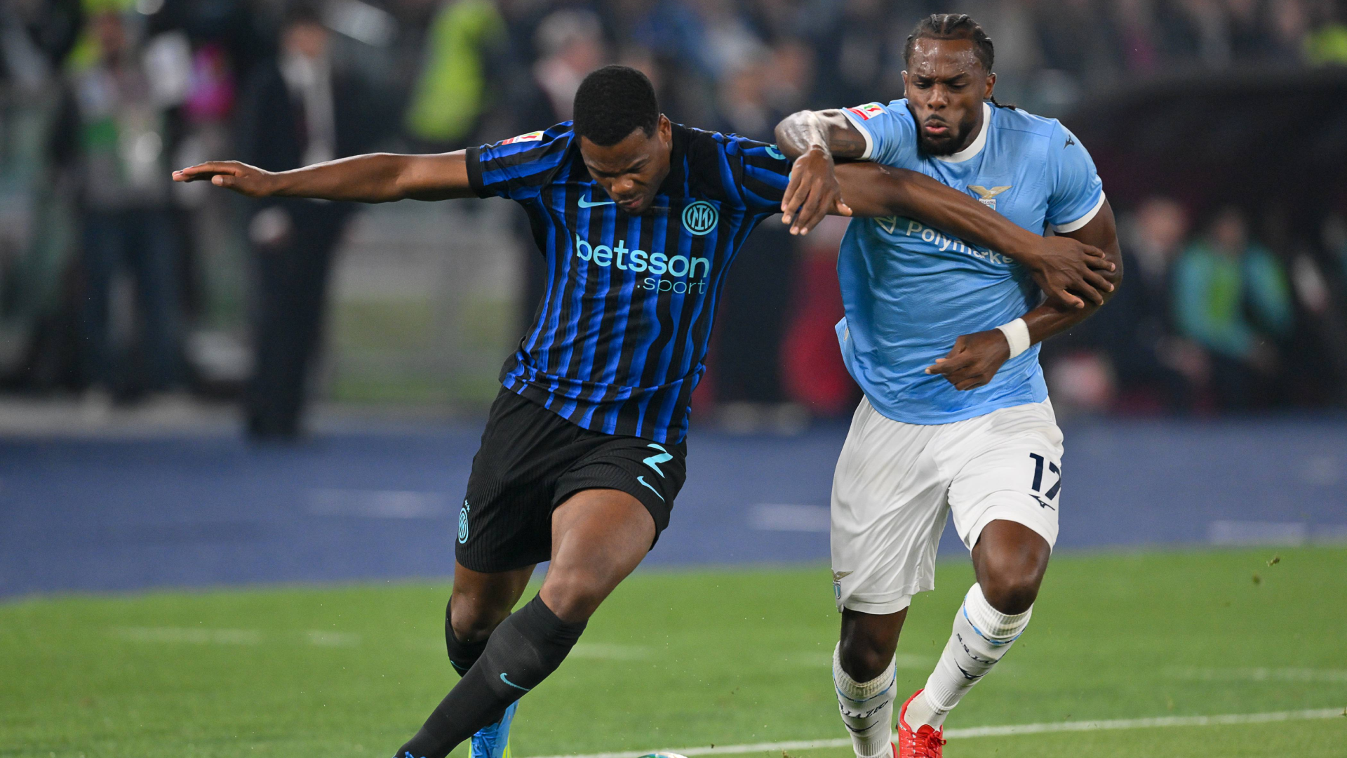 Denzel Dumfries, en un partido del Inter
