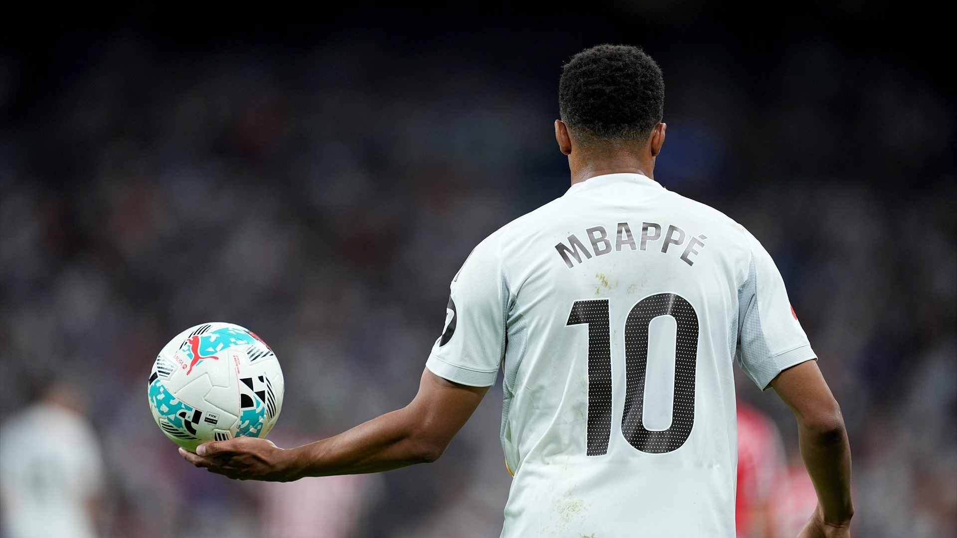 Kylian Mbappé, en un partido del Real Madrid