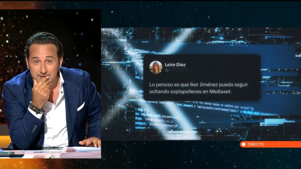 Iker Jiménez recuerda los tweets que Leire Díez le dedicaba a él y a 'Horizonte': "Luego nos ve siempre"