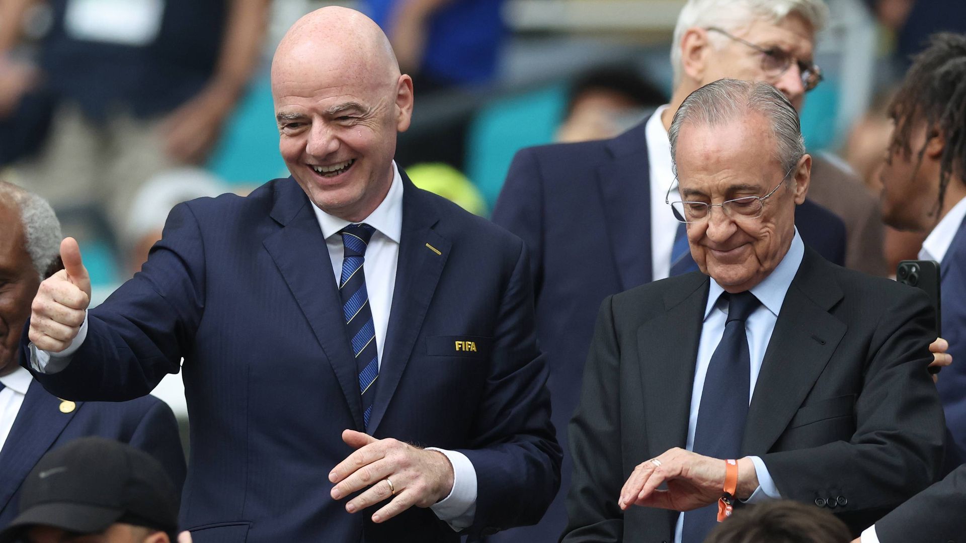 Infantino con Florentino Pérez en EEUU