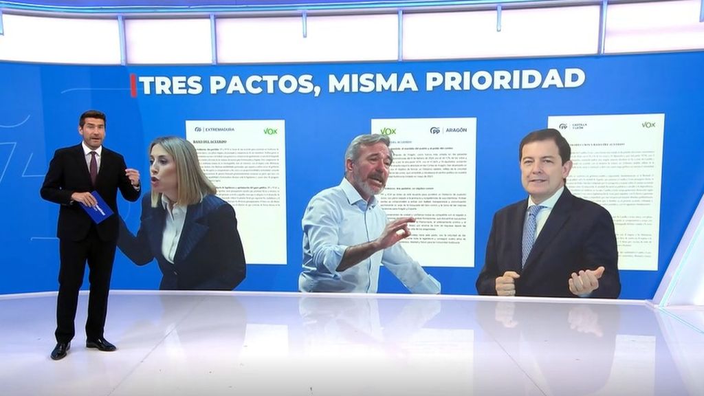 Las similitudes entre los pactos de PP y Vox en Extremadura, Aragón y Castilla y León: desde 'la prioridad nacional', la migración y la vivienda