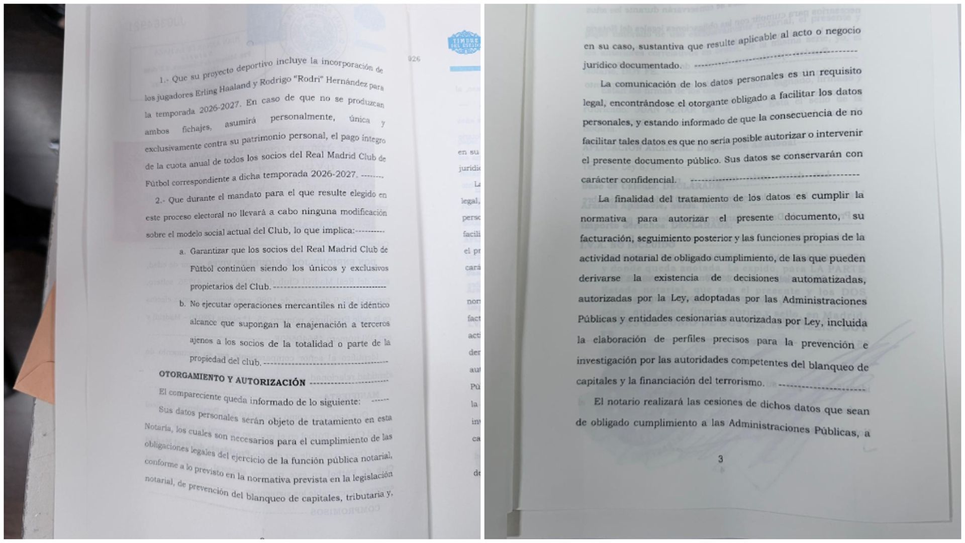 El acta notarial de Enrique Riquelme