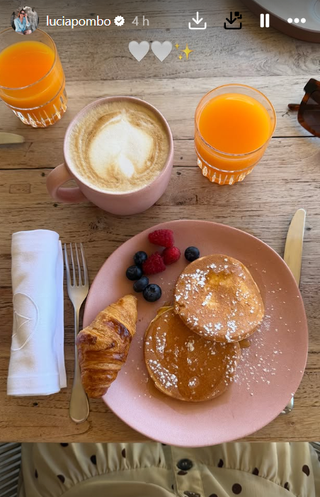 El desayuno de Lucía Pombo en su octavo mes de embarazo