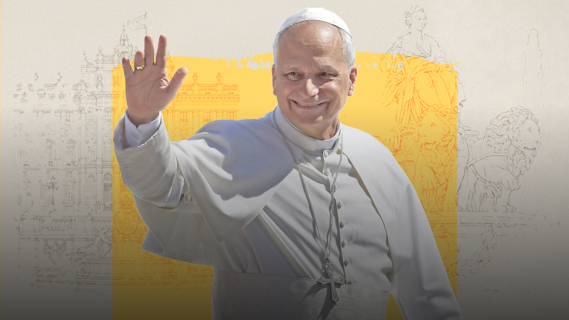 Fotomontaje del papa León XIV