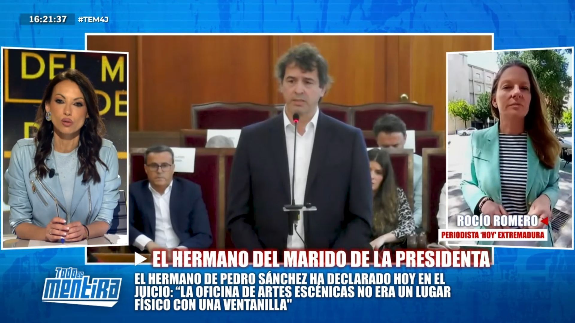 Rocío Romero, periodista presente en el juicio al hermano de Sánchez, señala lo más llamativo de la vista