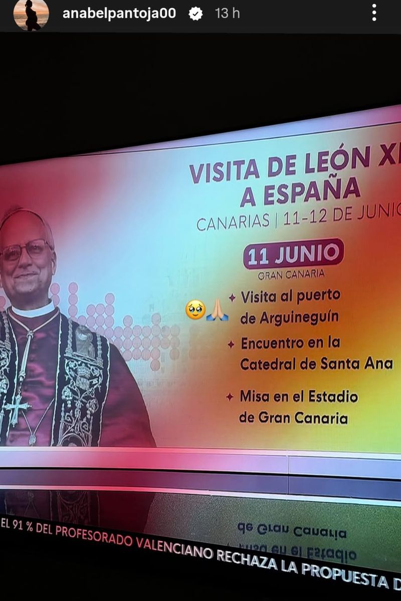 Anabel Pantoja, emocionada por la visita del papa León XIV a Canarias