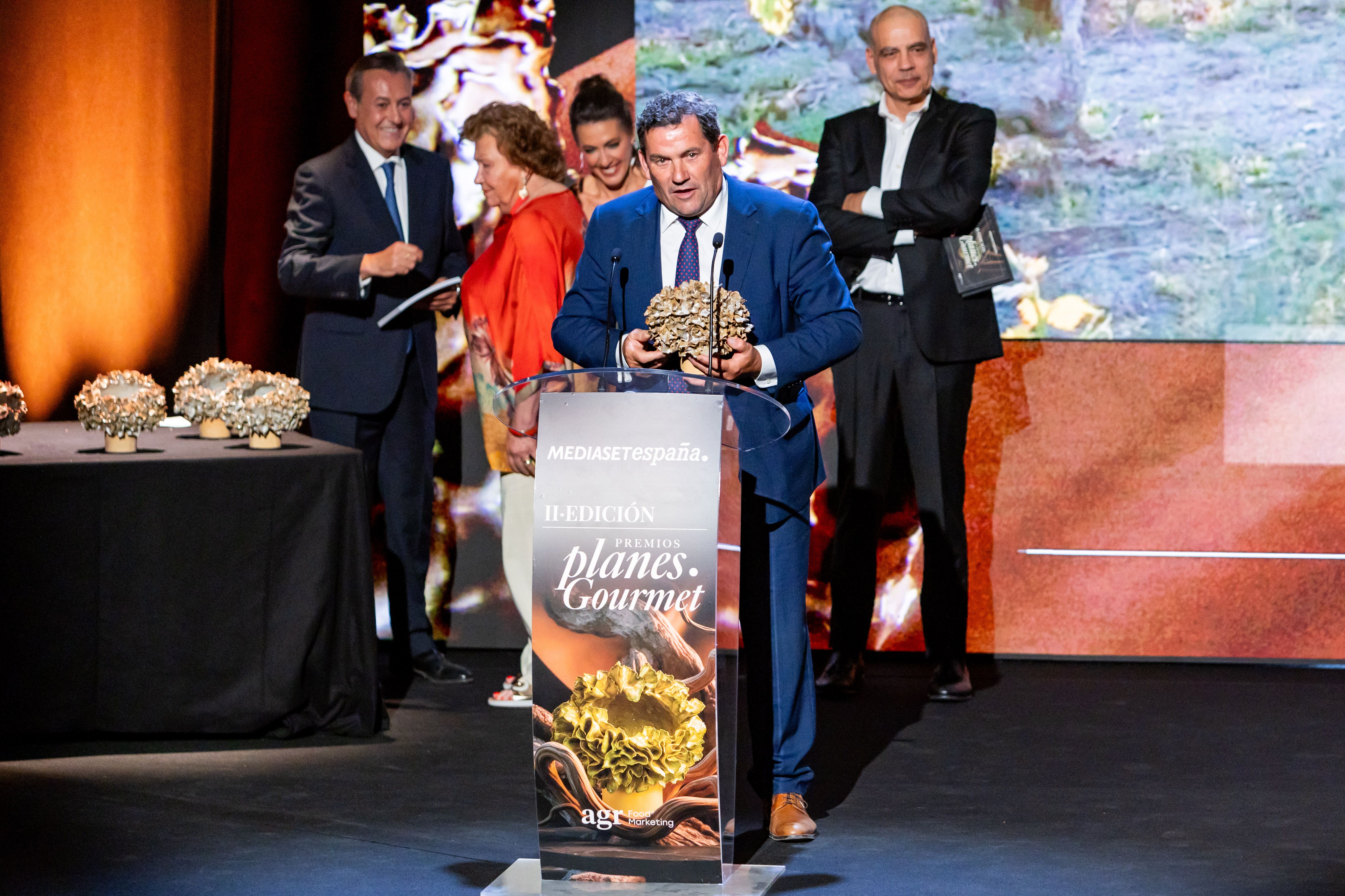 Eduardo Ibañez, presidente del Consejo Regulador de la DO Campo de Borja, en los Premios Planes Gourmet