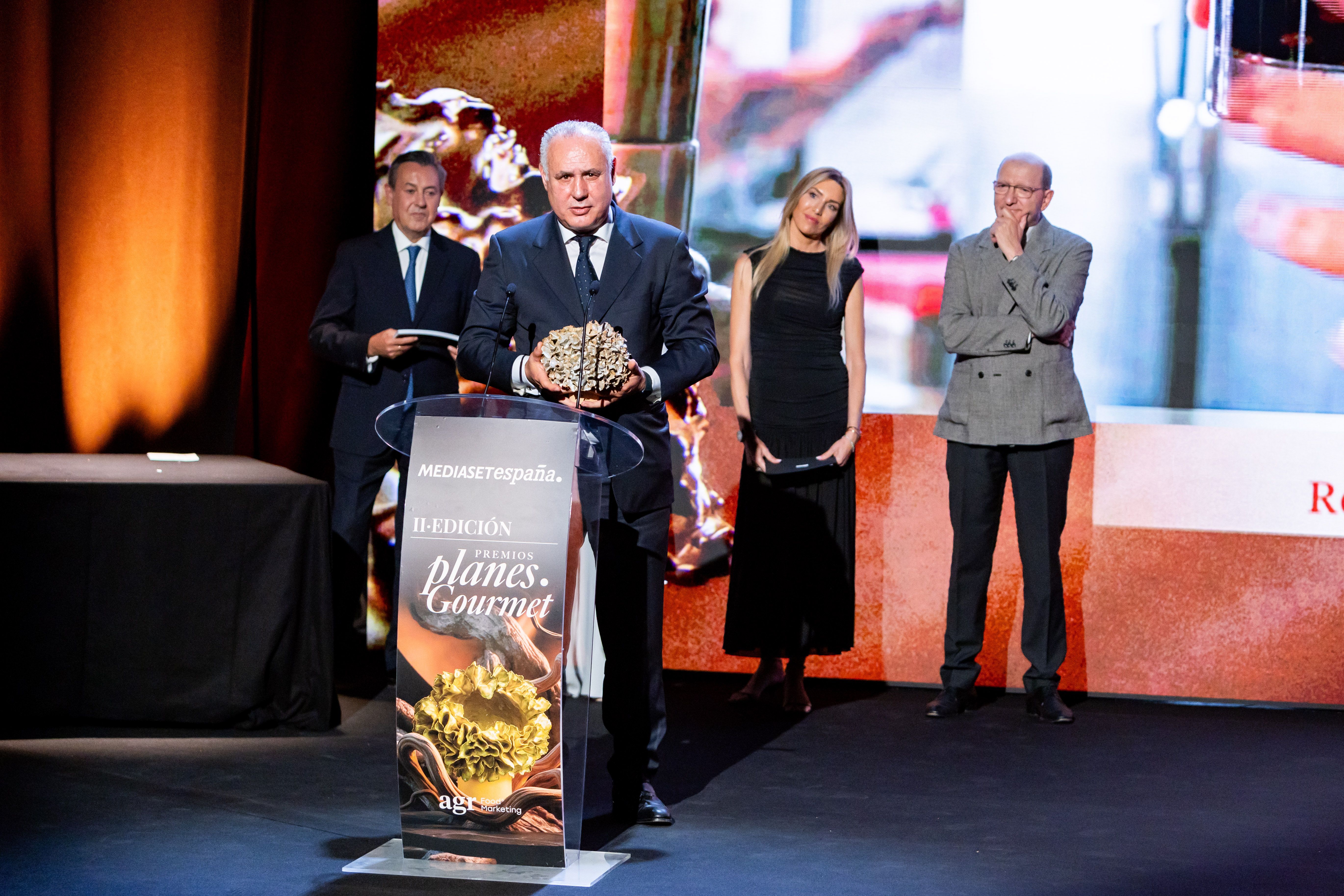 Alfonso Delgado, presidente Restaurantes y Tabernas Centenarios de Madrid, en los los Premios Planes Gourmet
