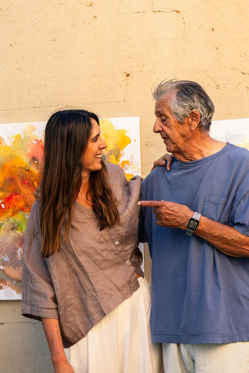Salvador con su hija Laura