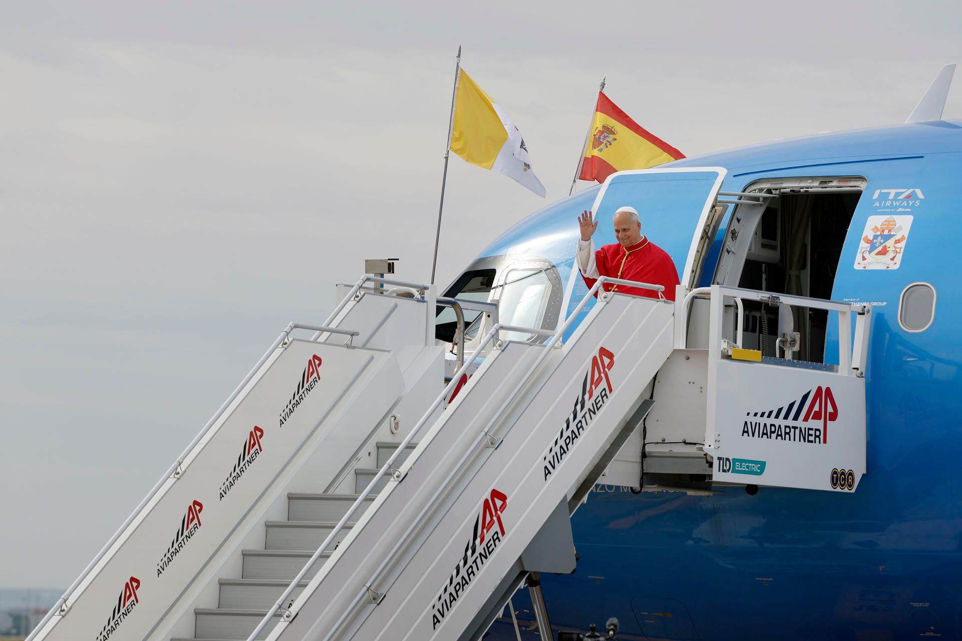 El papa León XIV aterriza en Madrid