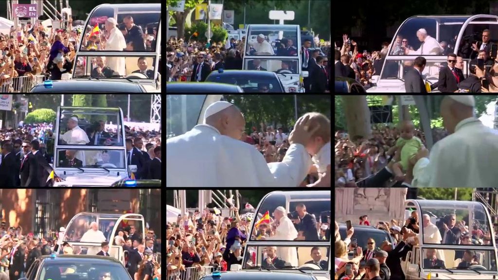 León XIV se convierte en el 'papa de los bebés': el pontífice ha bendecido como mínimo a 80 bebés en sus dos días en Madrid