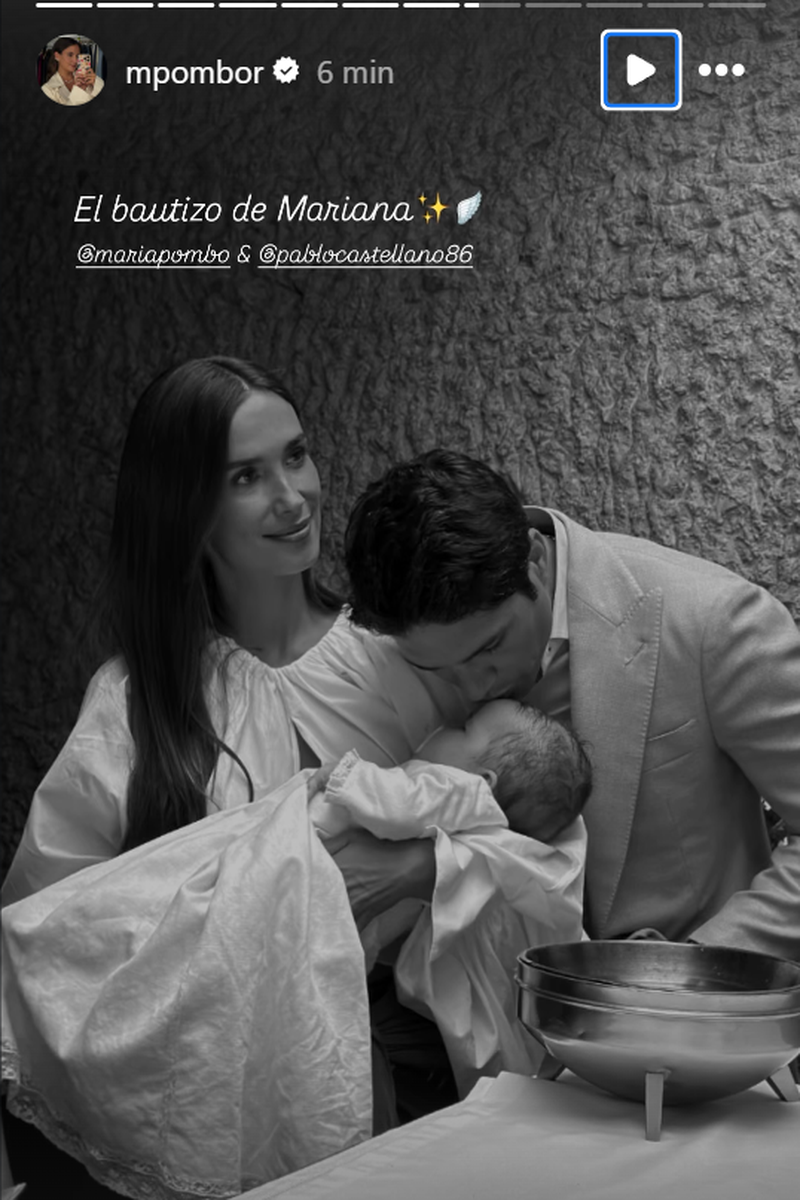 María Pombo y Pablo Castellano bautizan a su hija