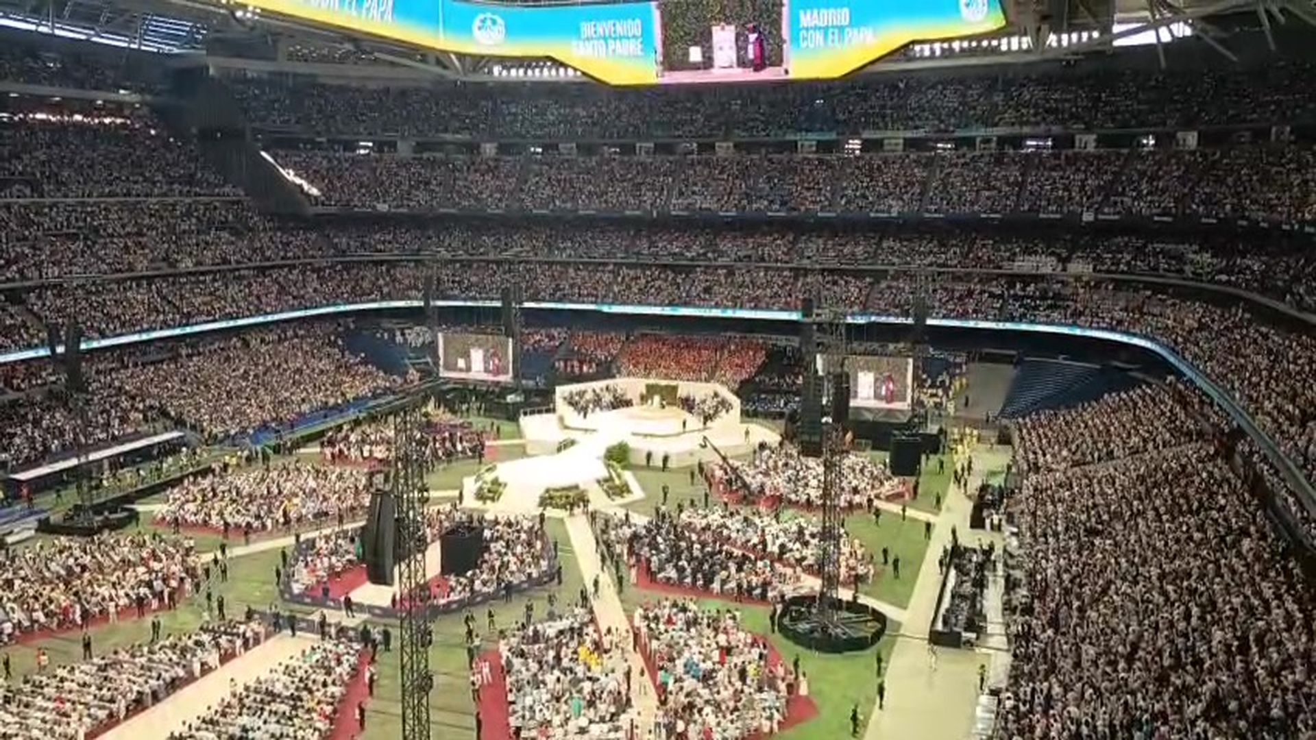 El papa en el Bernabéu