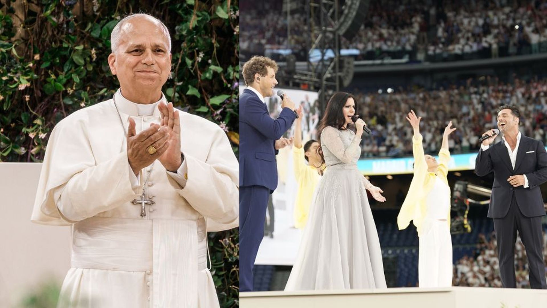 El papa León XIV emocionado al escuchar su himno El papa León XIV emocionado al escuchar su himno