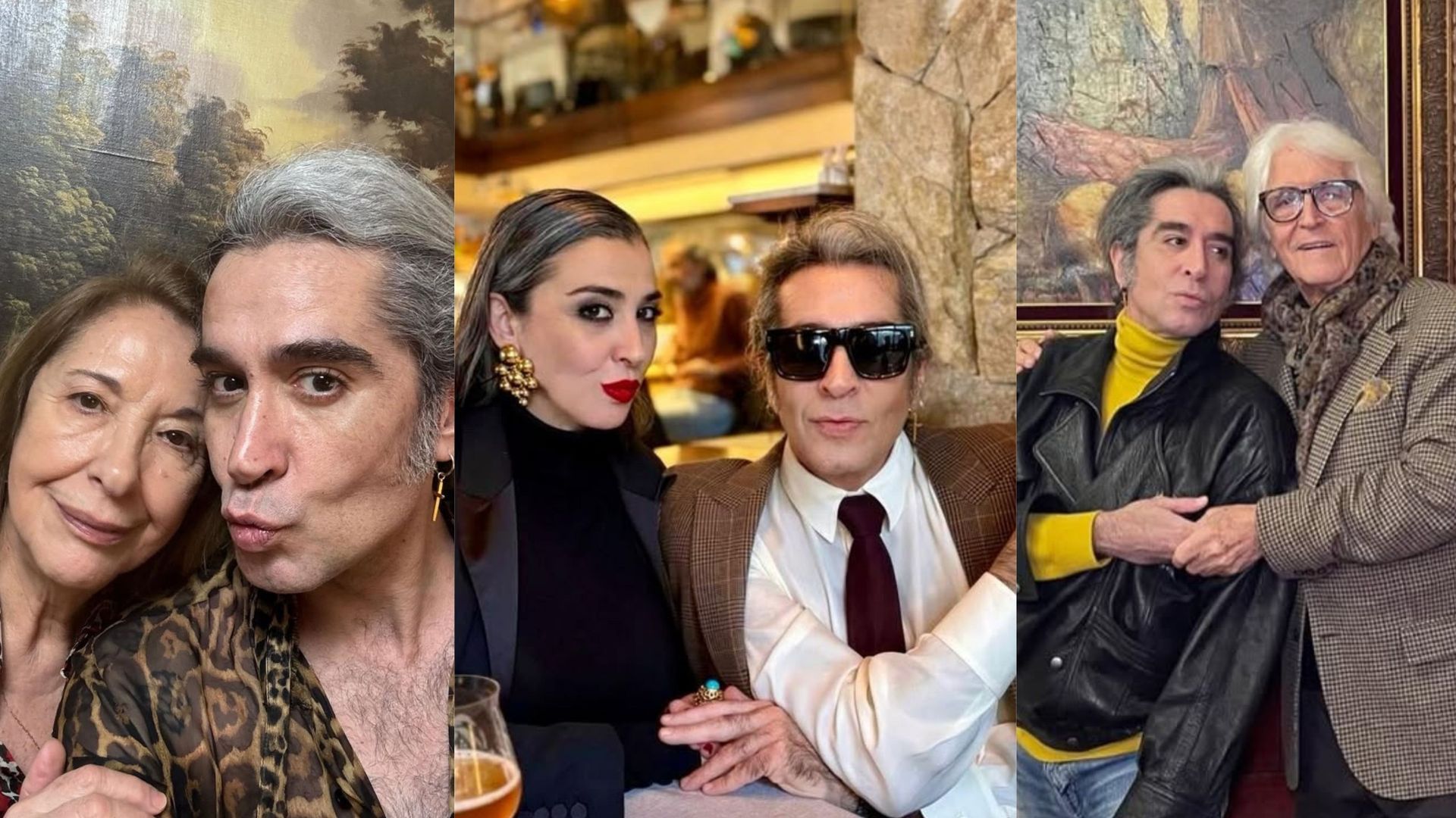 Fotomontaje con Marta y Mario en el centro; a la izquierda, Mario y su madre; a la derecha, con su padre Fotomontaje con Marta y Mario en el centro; a la izquierda, Mario y su madre; a la derecha, con su padre