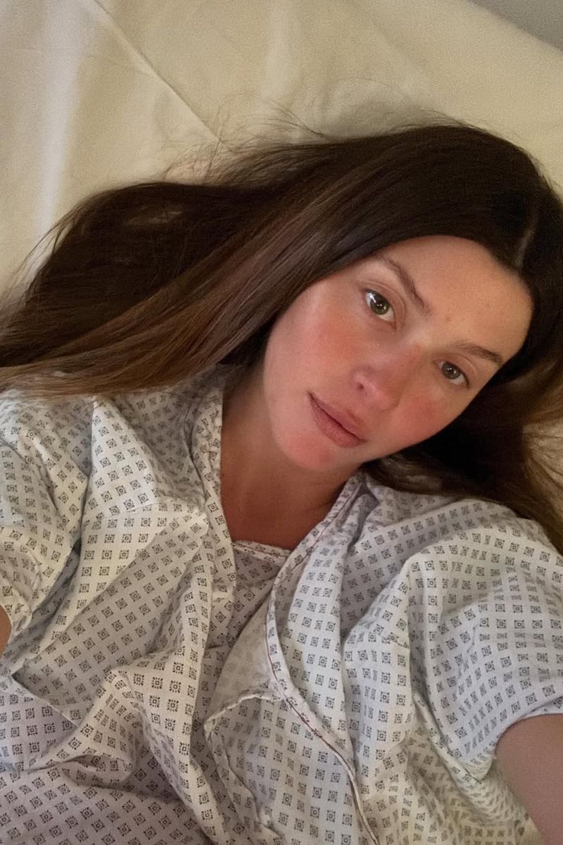 Natalia Paragoni, en una imagen de su red social desde el hospital