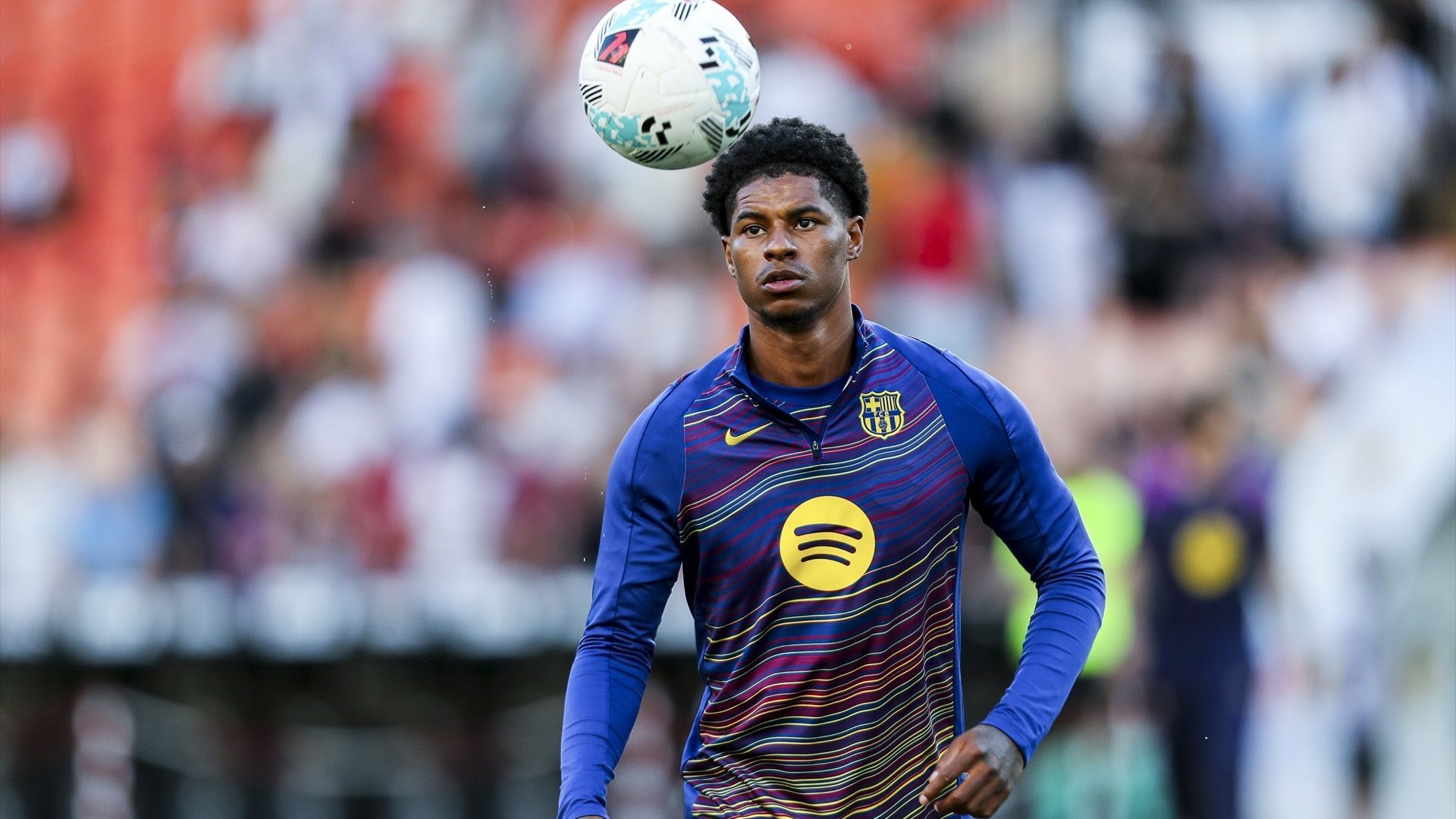 Rashford, calentando para un partido con el FC Barcelona Rashford, calentando para un partido con el FC Barcelona