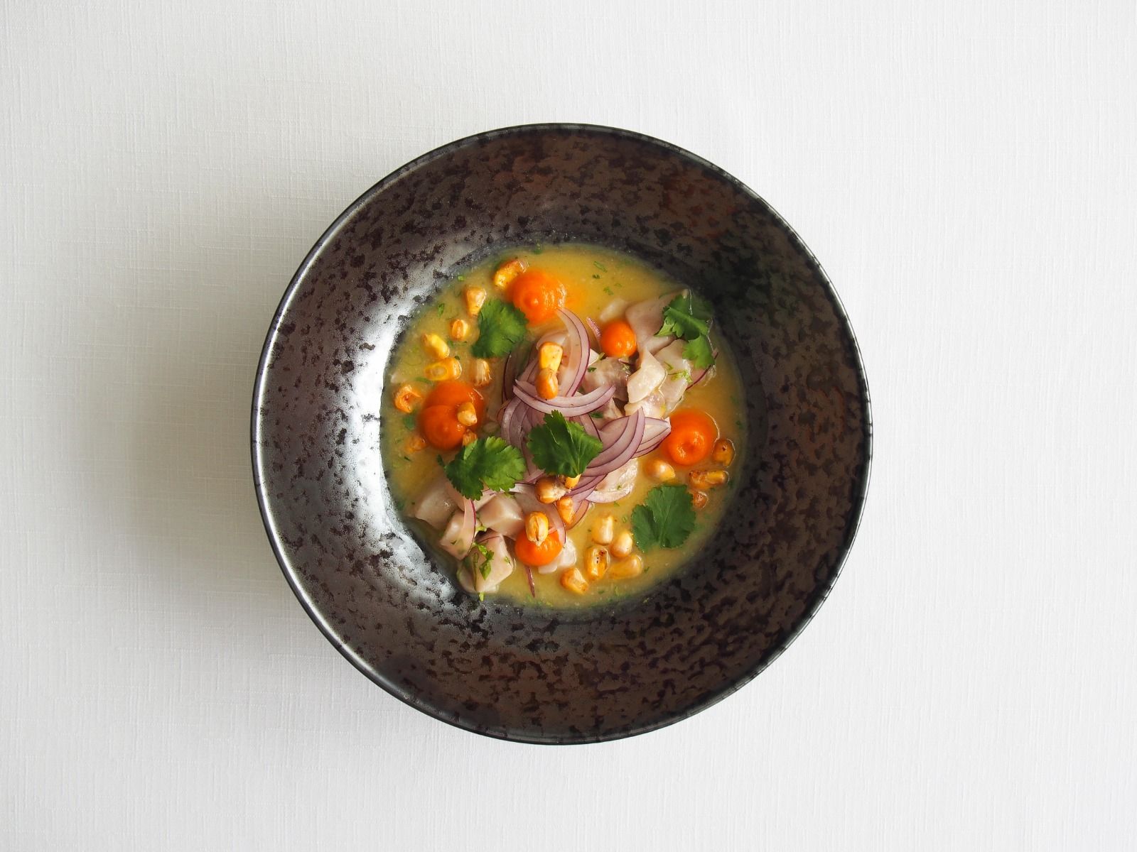 Este ceviche es uno de los platos del menú del chef Saúl Sanz