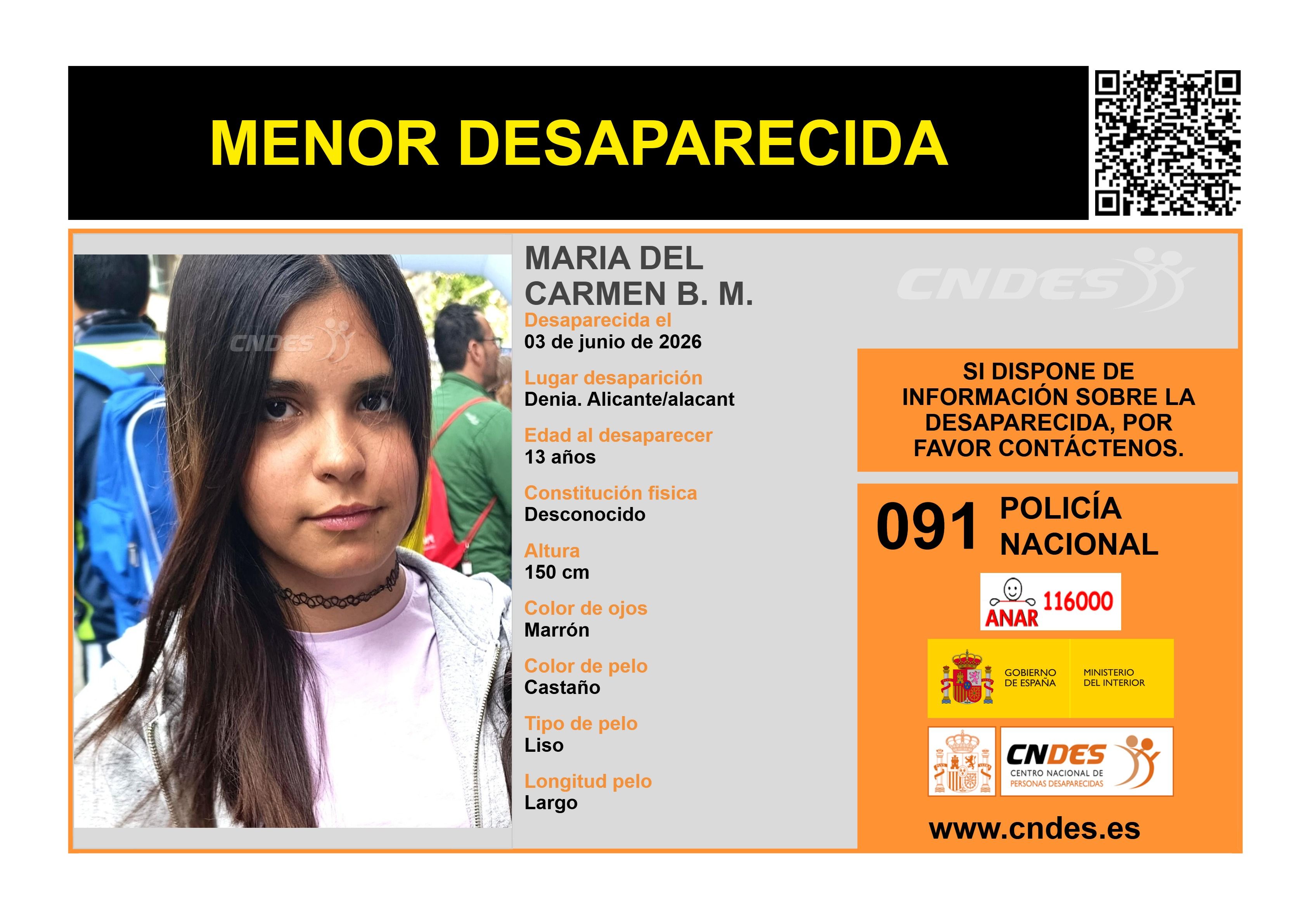 Alerta de María del Carmen B.M