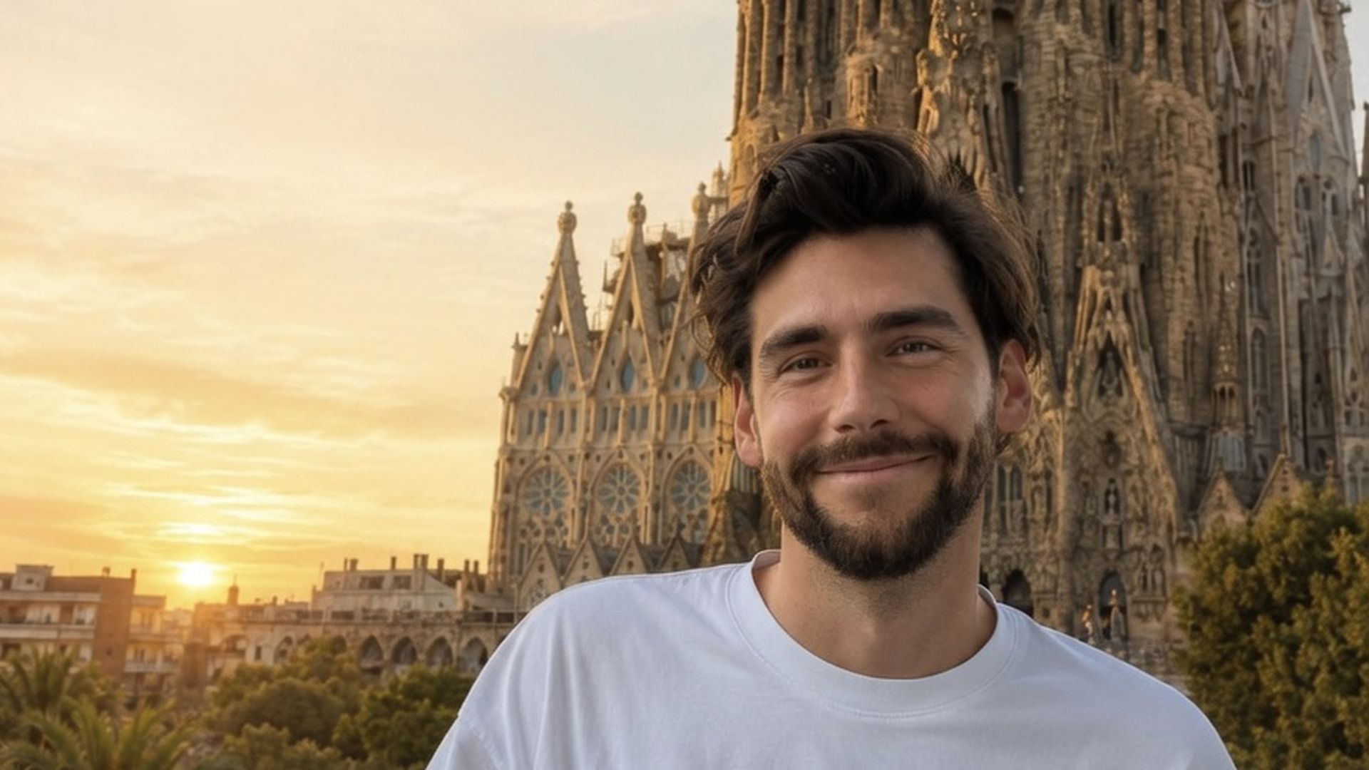 Álvaro Soler ante la Sagrada Familia Álvaro Soler ante la Sagrada Familia