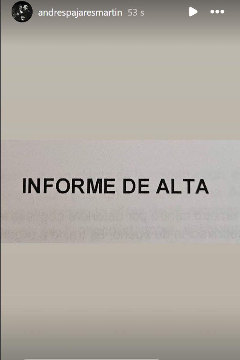 Andrés Pajares recibe el alta hospitalaria