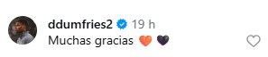 El comentario de Denzel Dumfries agradeciendo el mensaje de su ex equipo