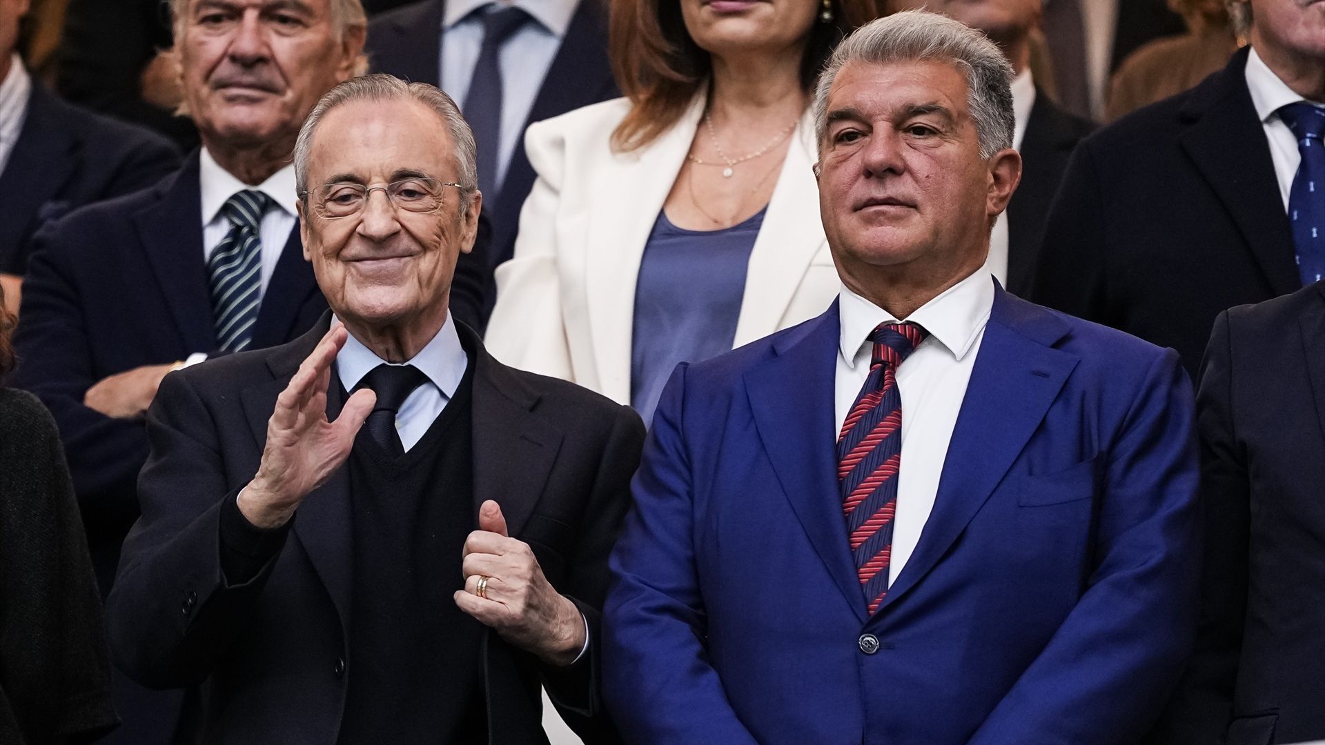 Florentino Pérez y Joan Laporta, en un partido de LALIGA Florentino Pérez y Joan Laporta, en un partido de LALIGA