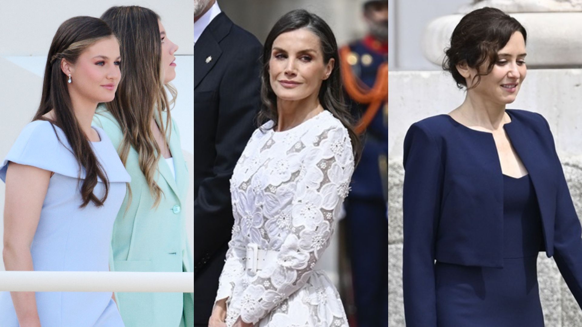 La princesa Leonor, la infanta Sofía, la reina Letizia e Isabel Díaz Ayuso La princesa Leonor, la infanta Sofía, la reina Letizia e Isabel Díaz Ayuso