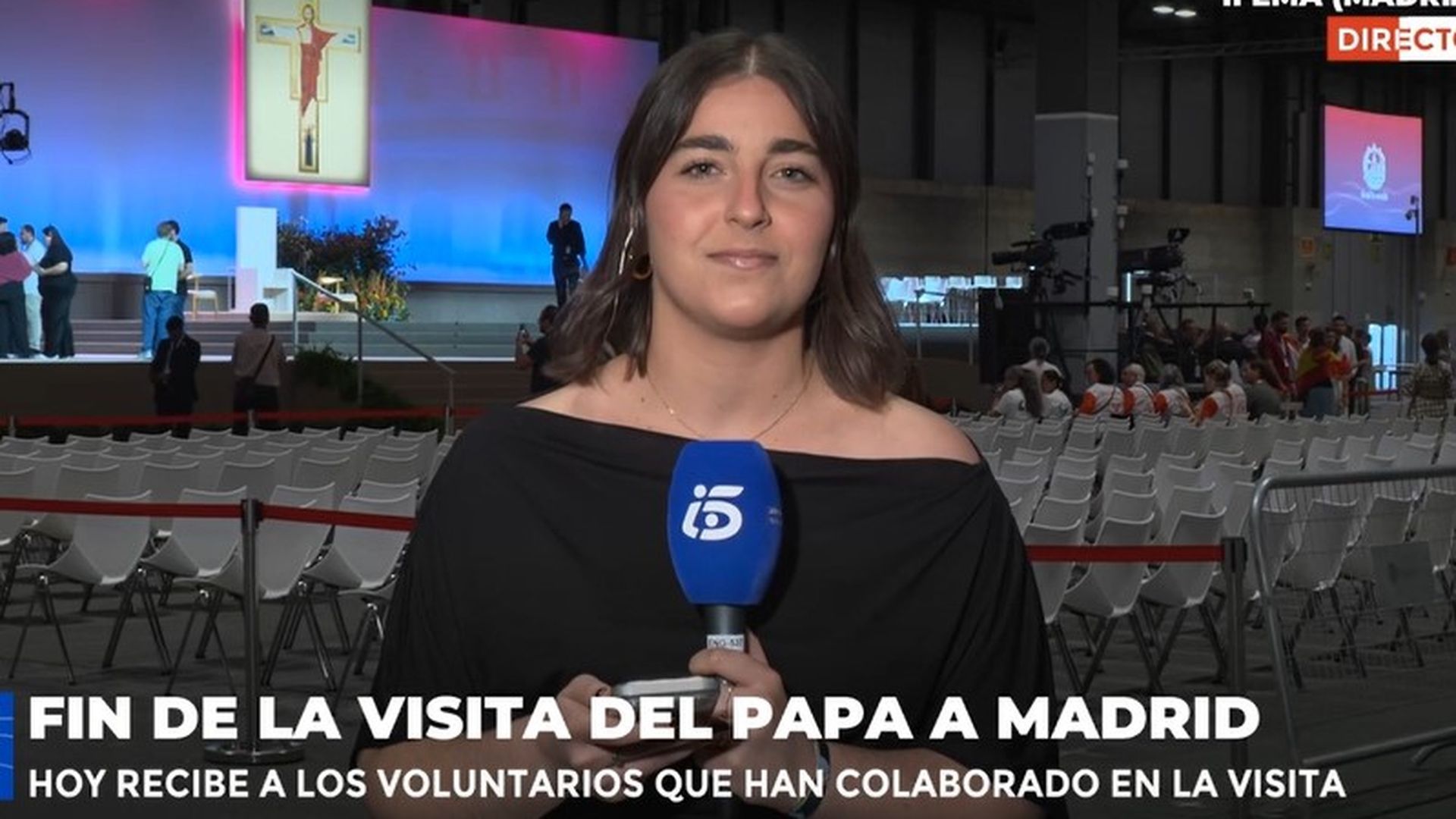 Los preparativos en Ifema antes de la reunión del papa XIV con voluntarios religiosos