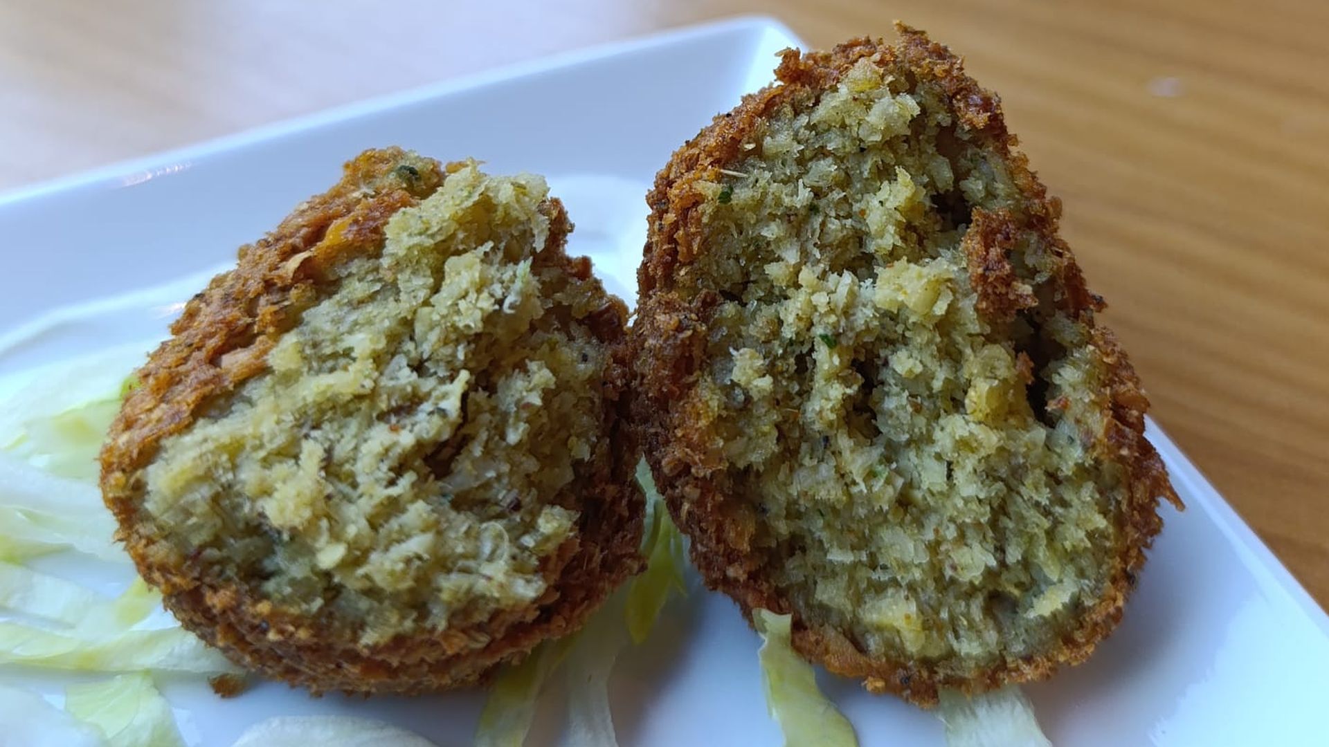 Este el aspecto que debe tener el interior de un buen falafel