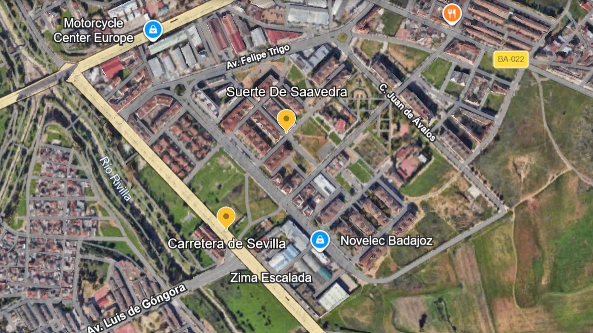 Zona de la desaparición de David Salazar, vecino de Badajoz