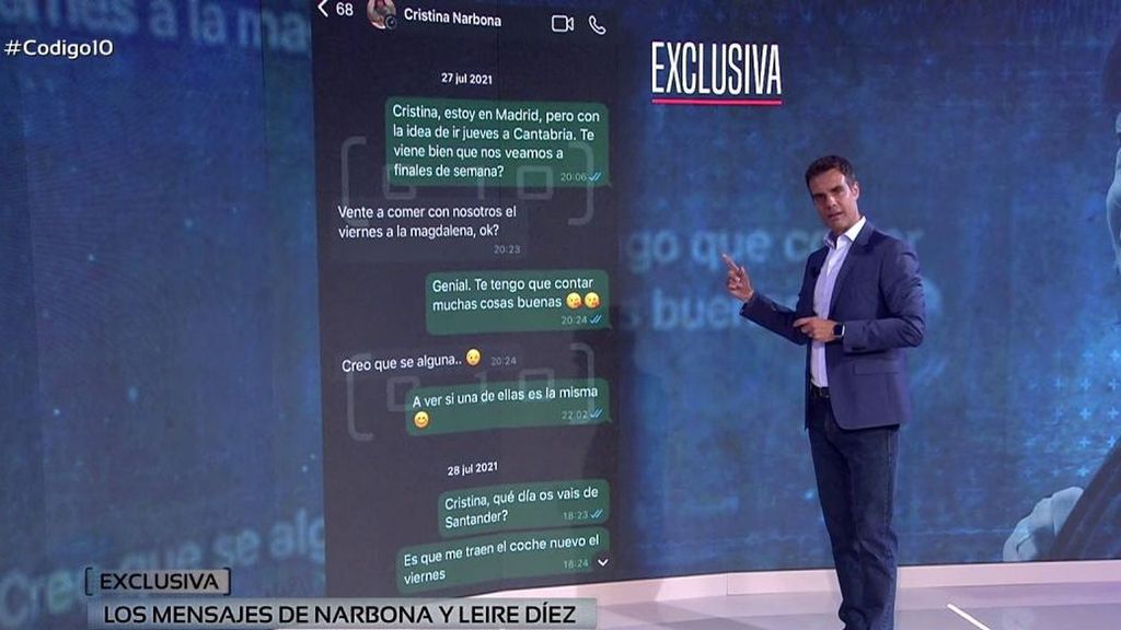 Exclusiva | Los mensajes entre Leire Díez y Cristina Narbona que reflejarían sintonía entre ambas: "Vente a comer con nosotros"