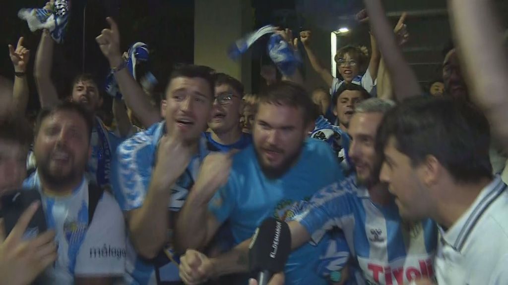 La afición del Málaga, eufórica