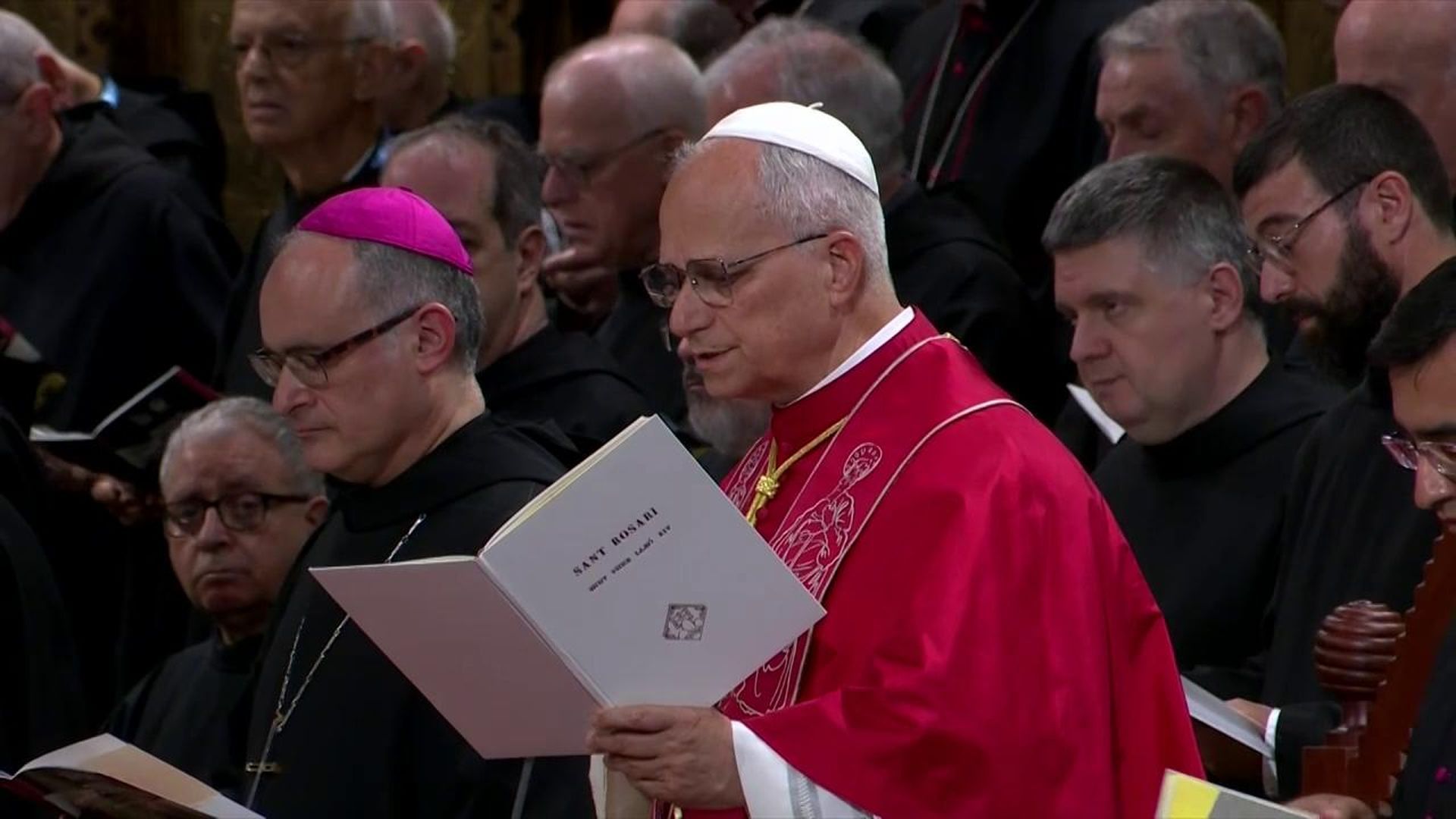 El papa León XIV, en la abadía de Monteserrat